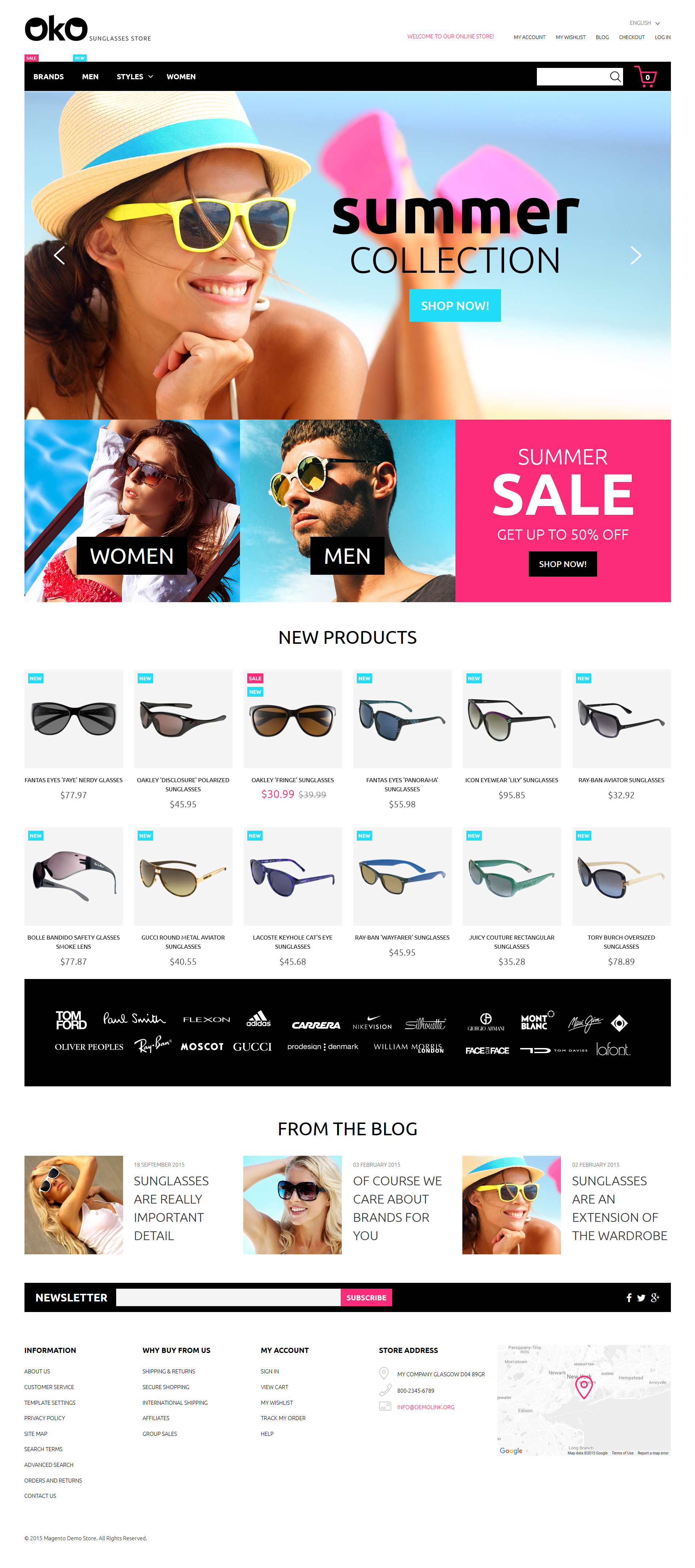 Sunglasses Shop Magento Theme