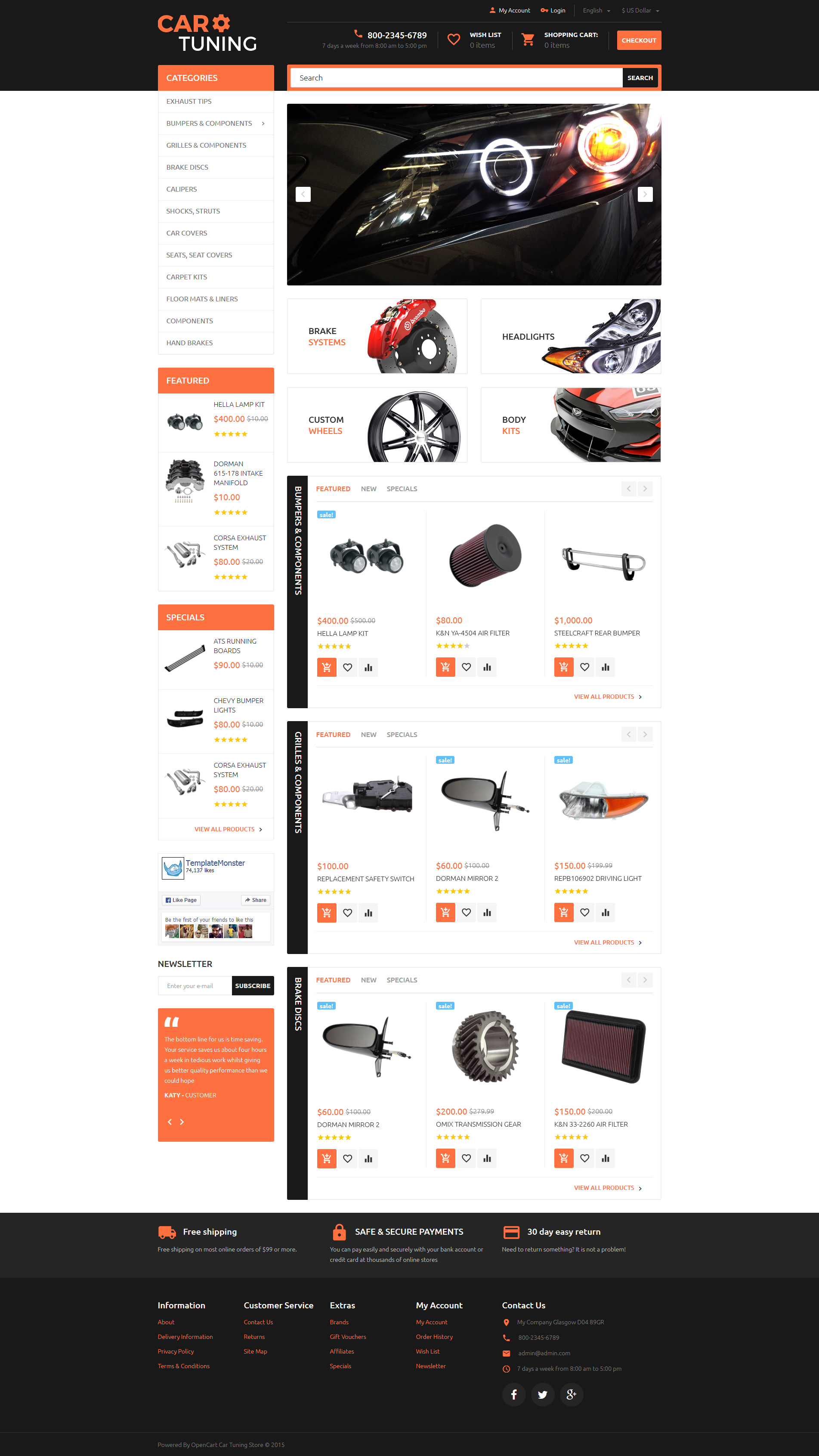 Car Tuning OpenCart Template