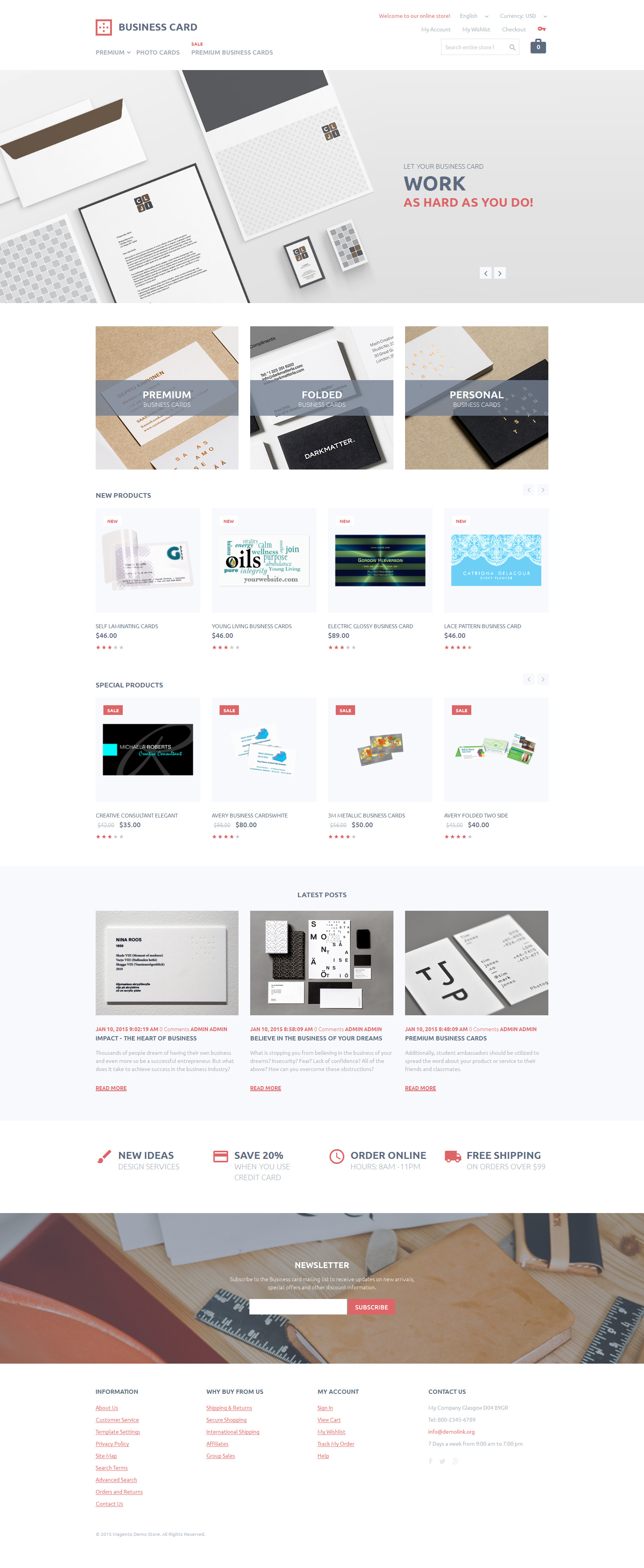 Business Card Printing Magento Theme