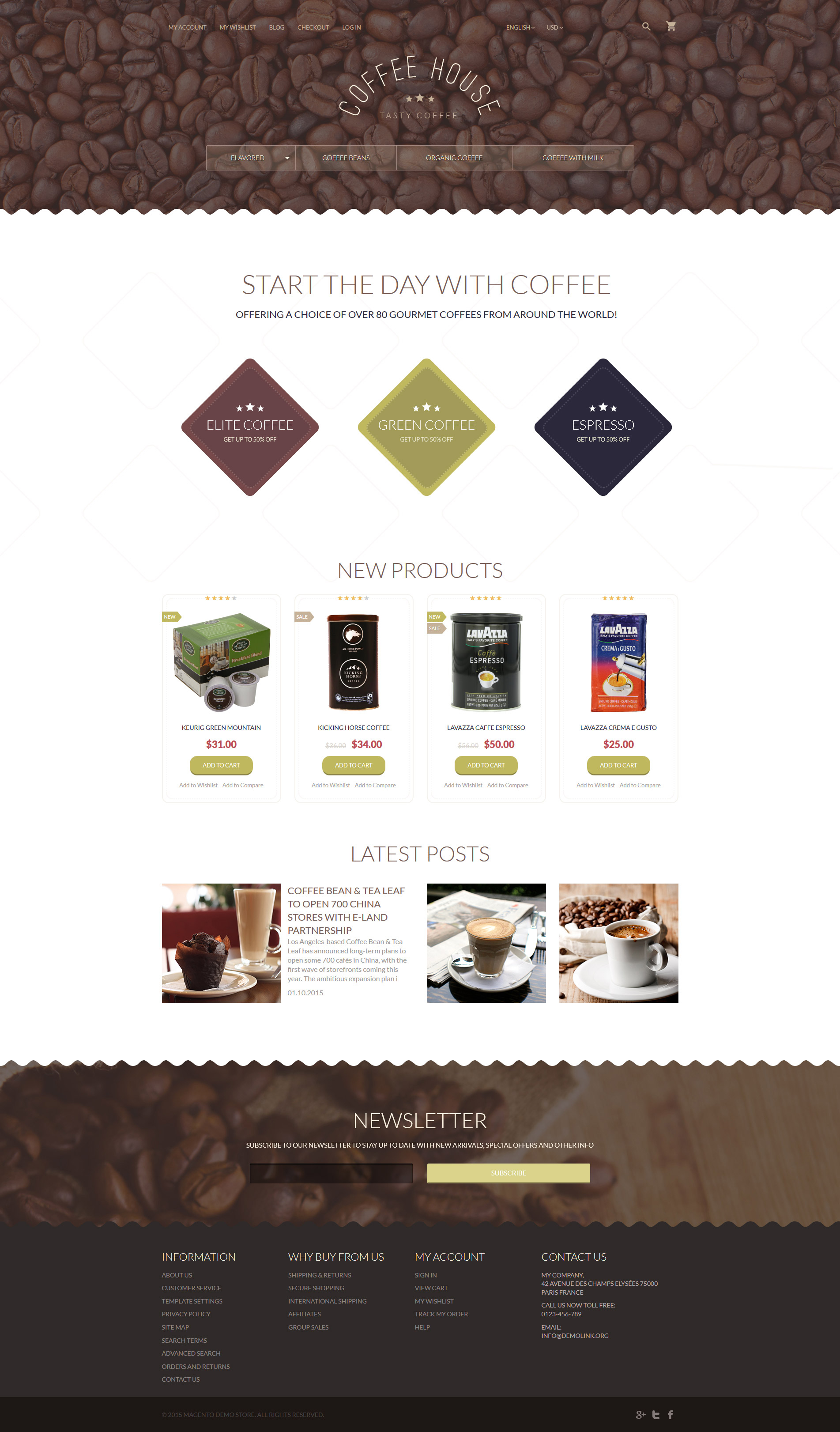 Coffee Shop Magento Theme