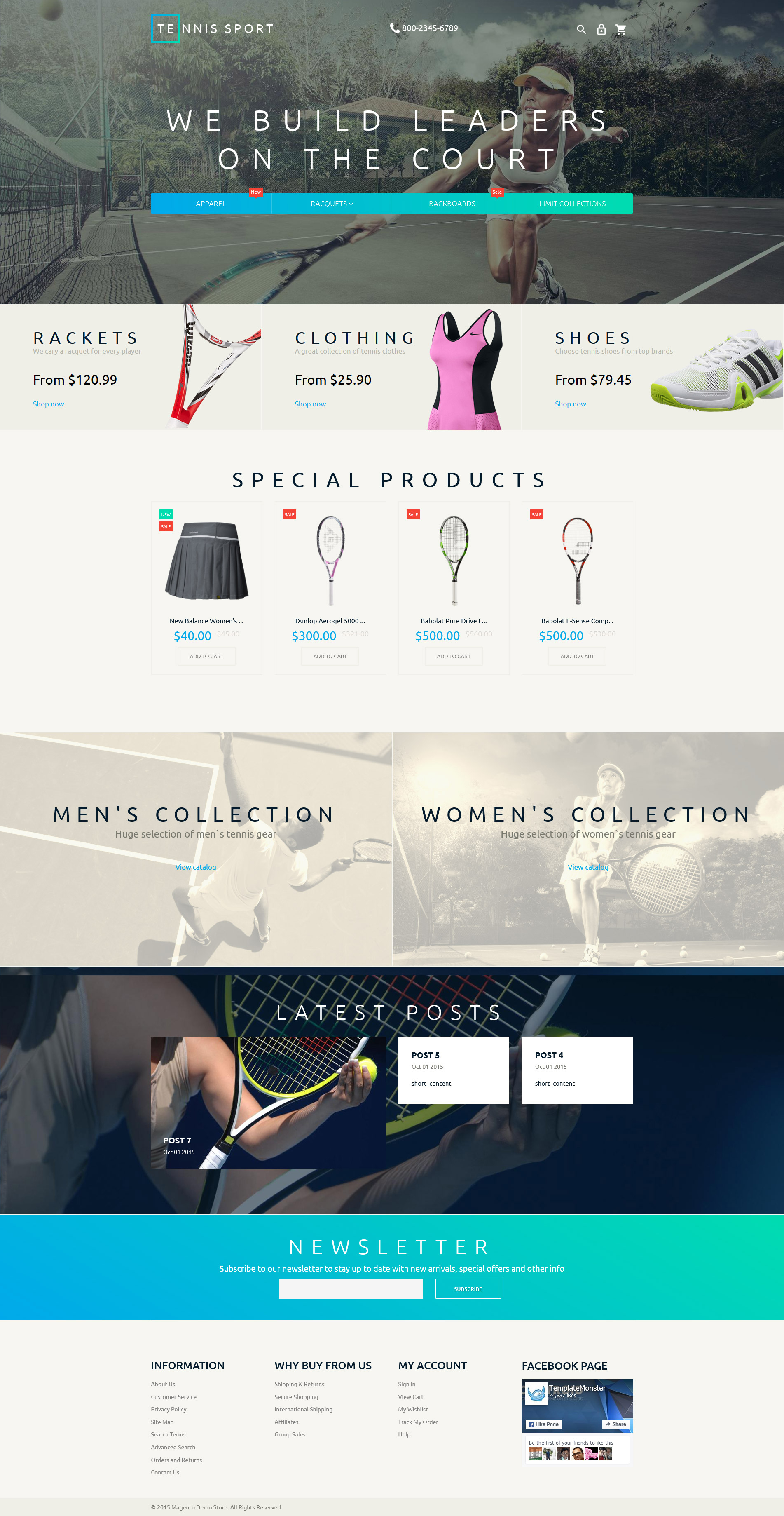 Tennis Accessories Magento Theme