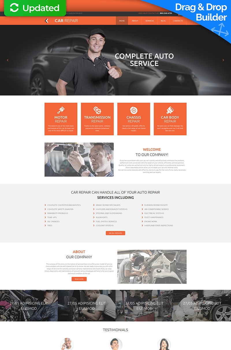 Car Repair MotoCMS Website Template