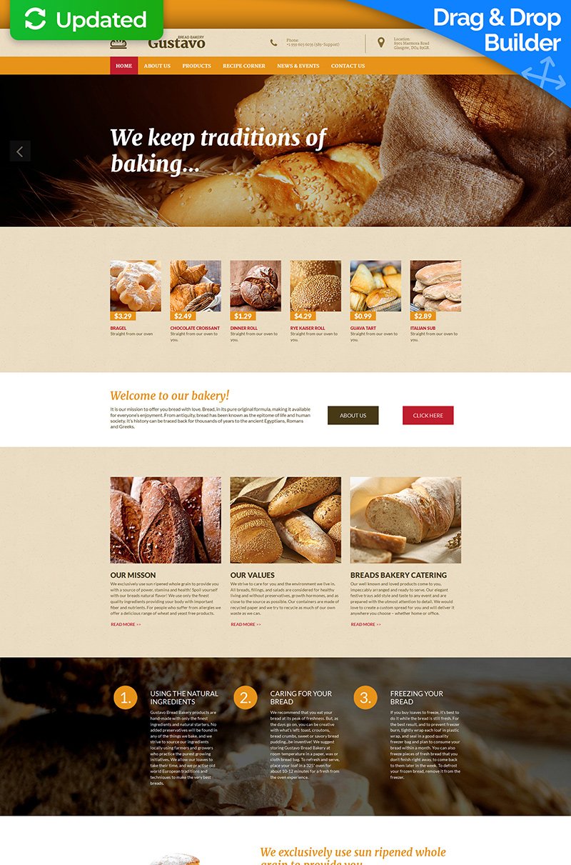 Bakery Moto CMS 3 Template