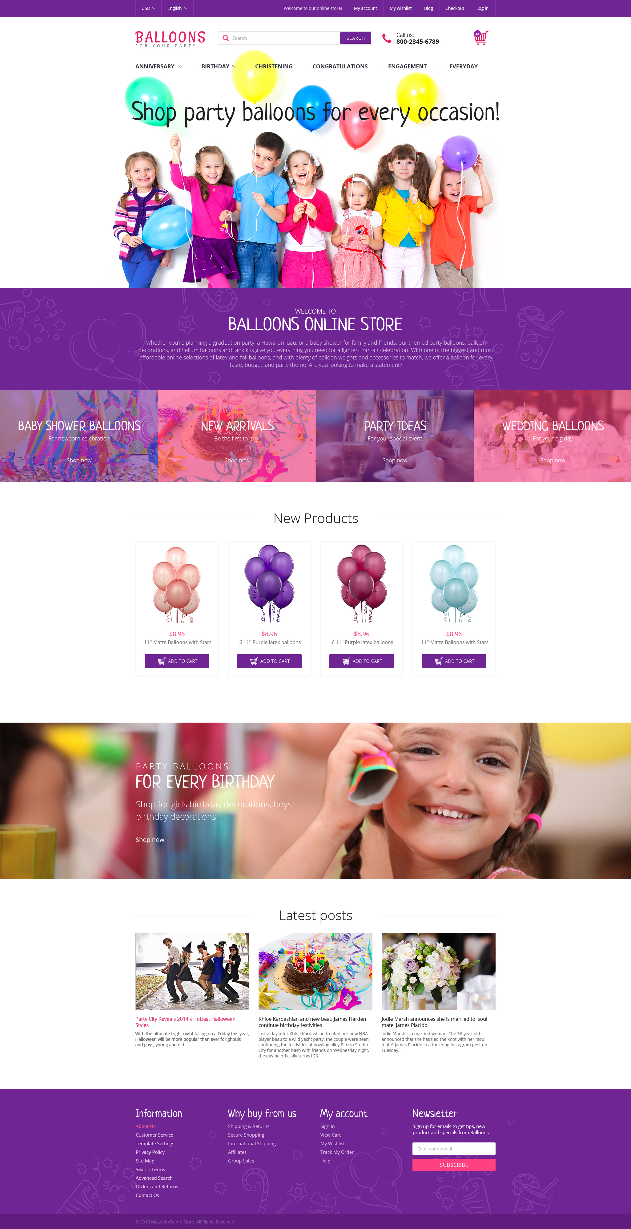 Festive Balloons Magento Theme