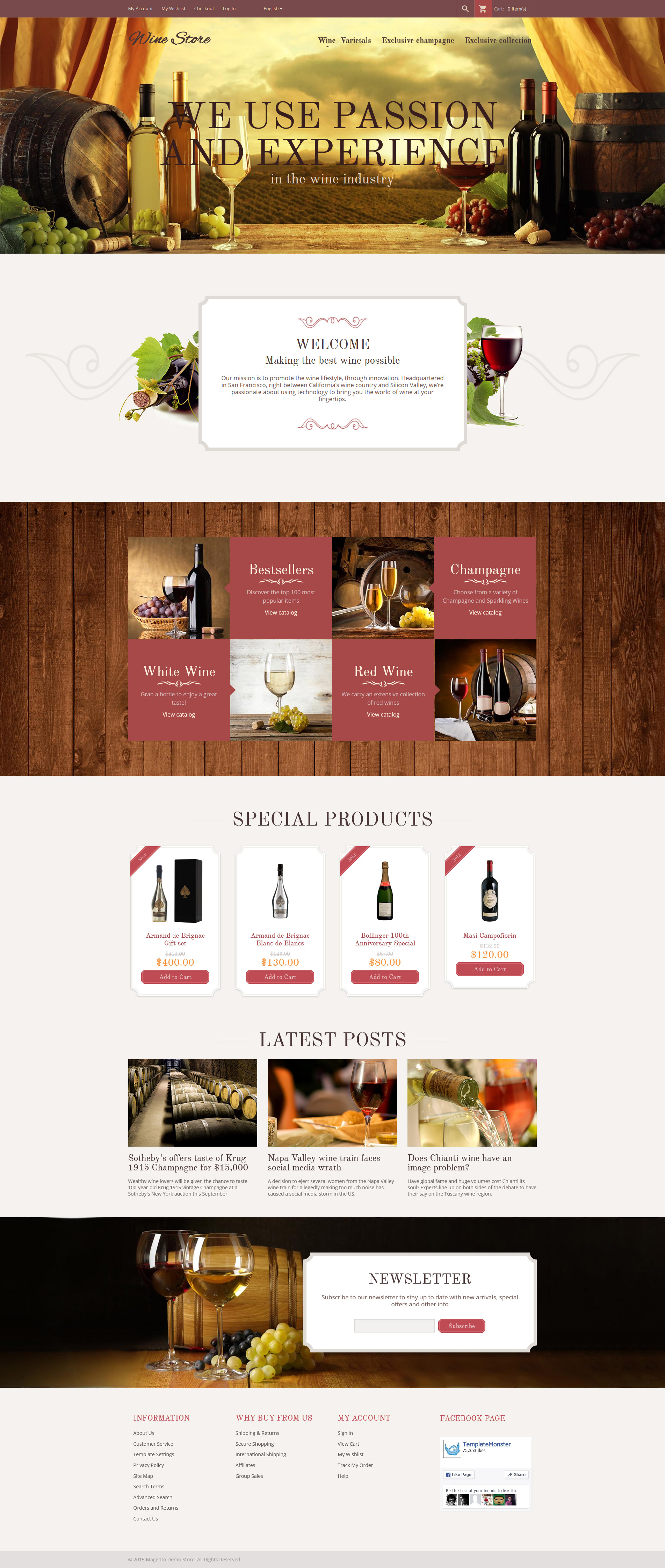 Wine Store Magento Theme