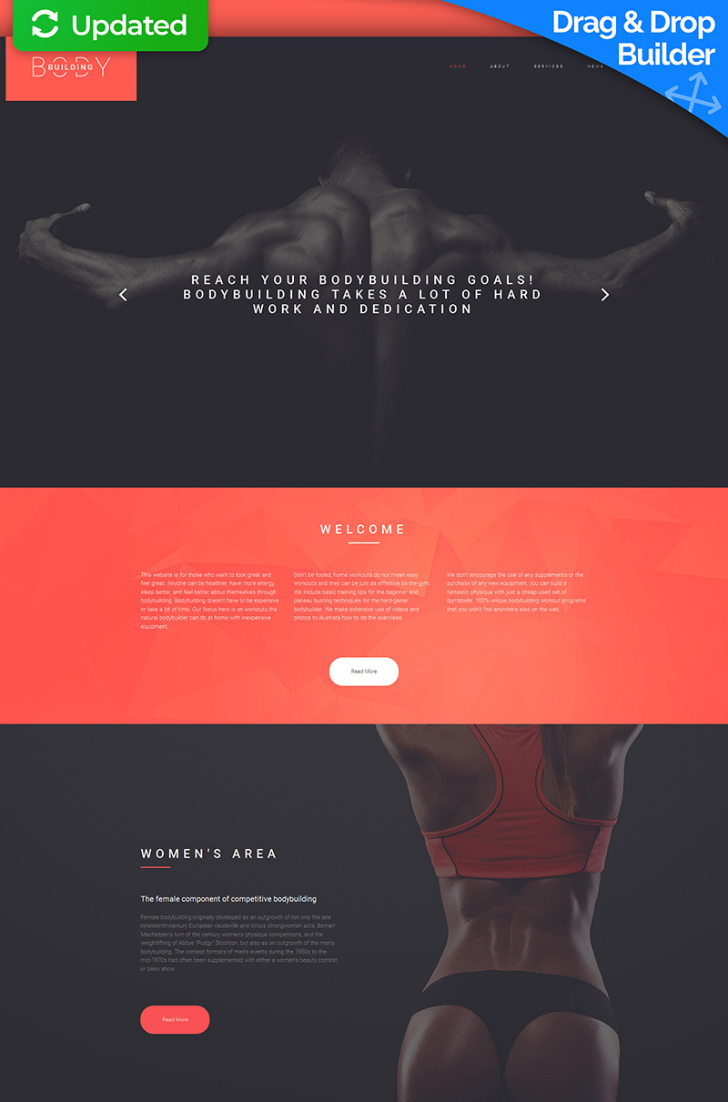 Bodybuilding & Fitness Club Moto CMS 3 Template