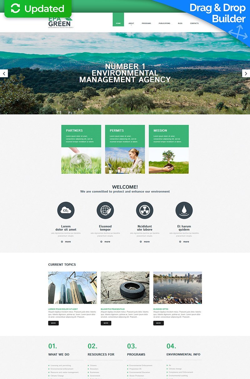 Environmental Moto CMS 3 Template