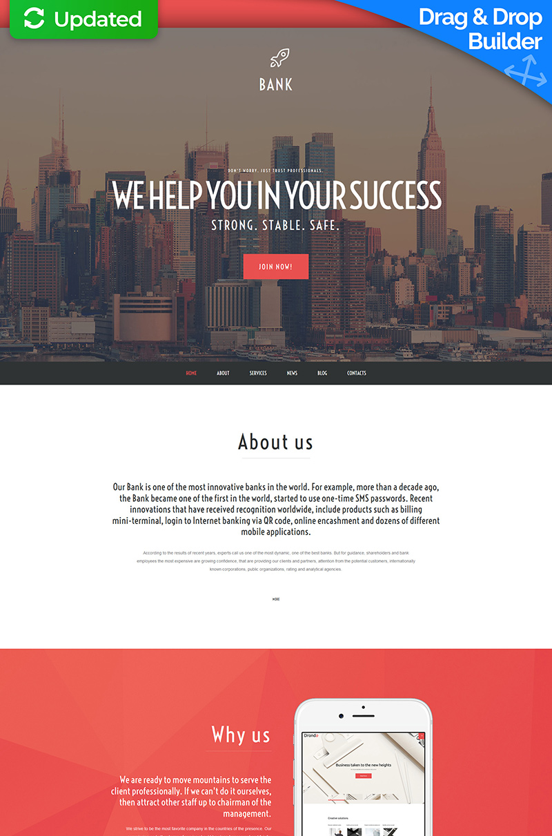 Bank Website Design Moto CMS 3 Template