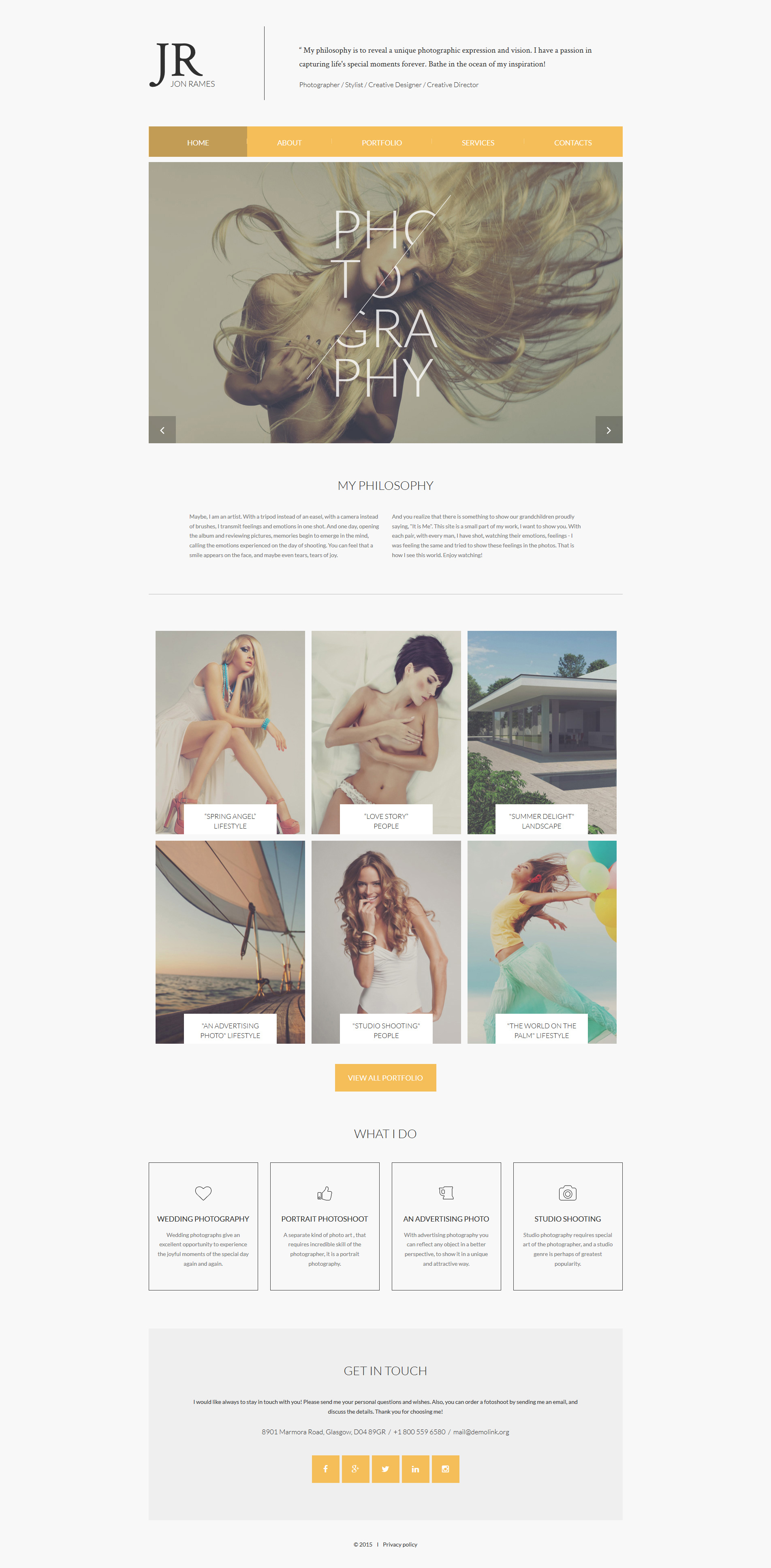 Web Design for Photographers Moto CMS 3 Template