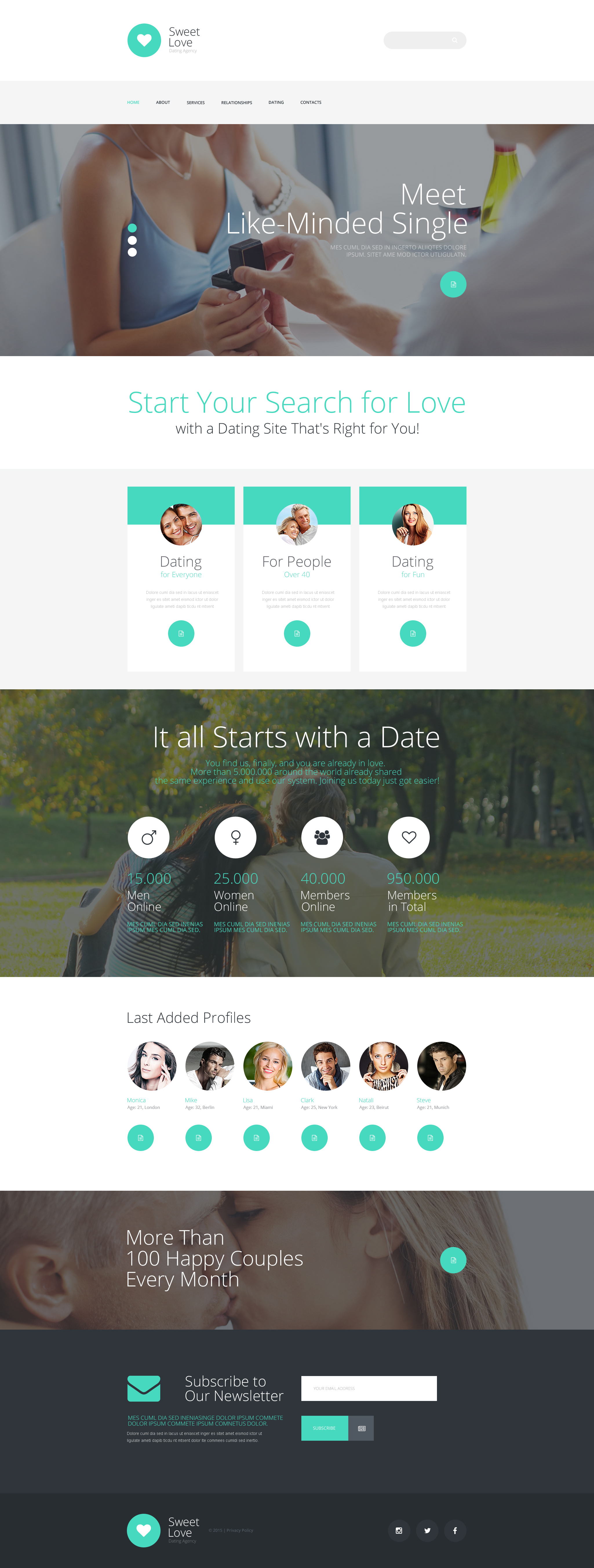 Dating Responsive Website Template