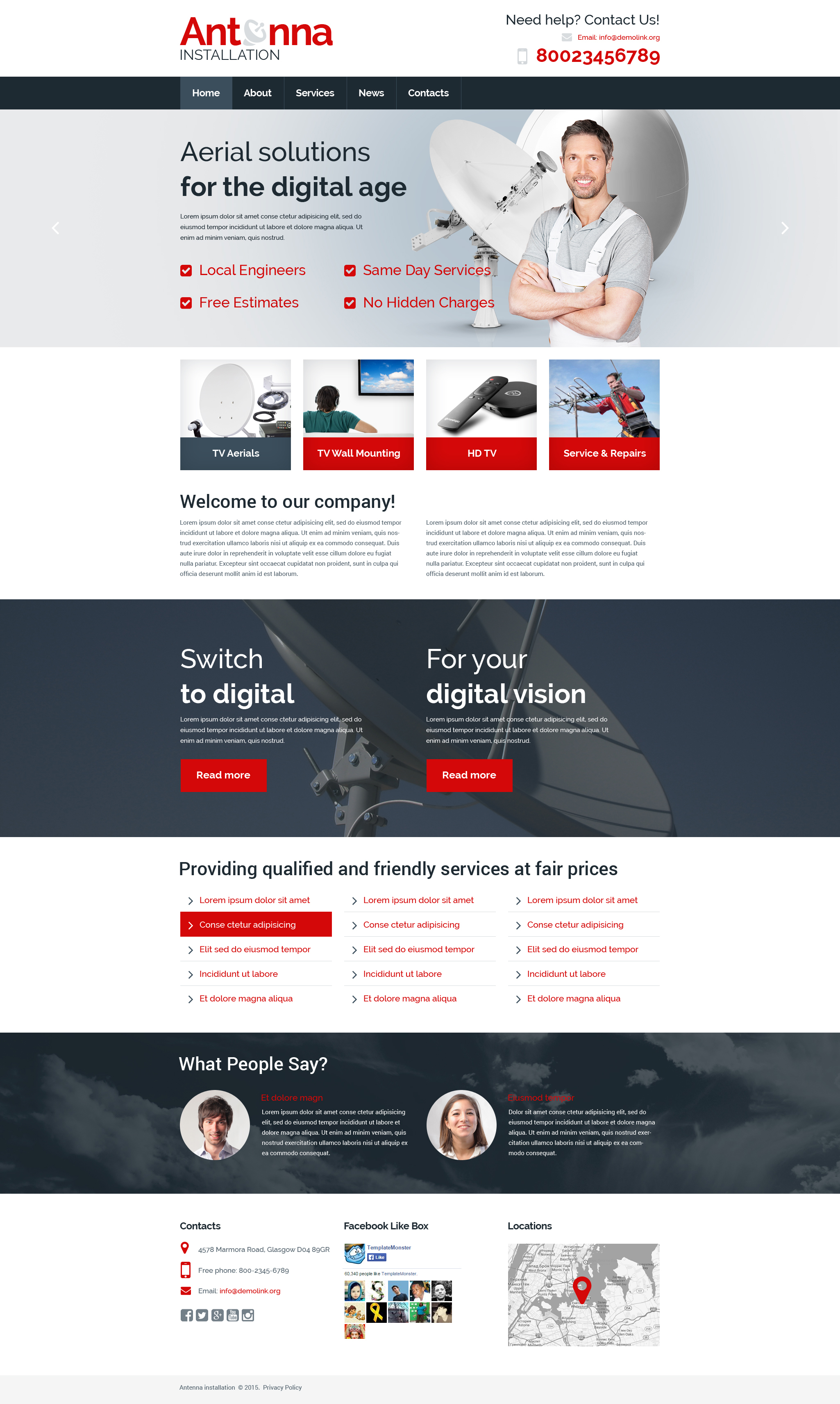 Satellite TV Responsive Website Template