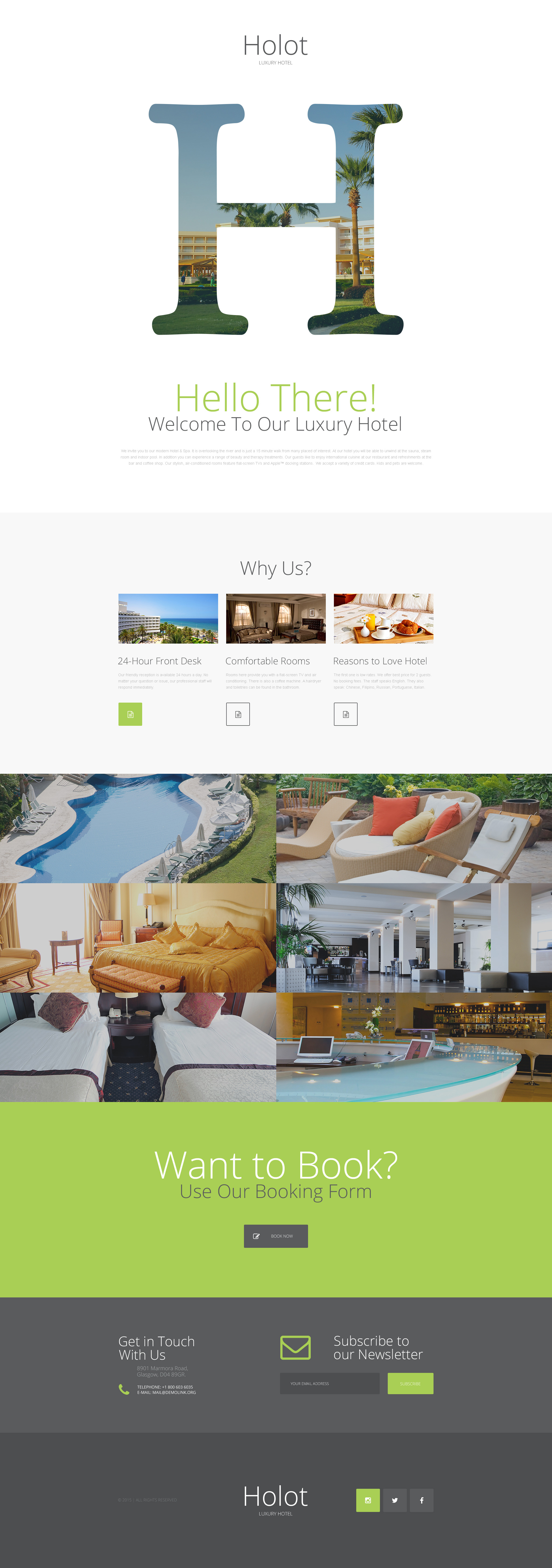 Hotels Responsive Landing Page Template