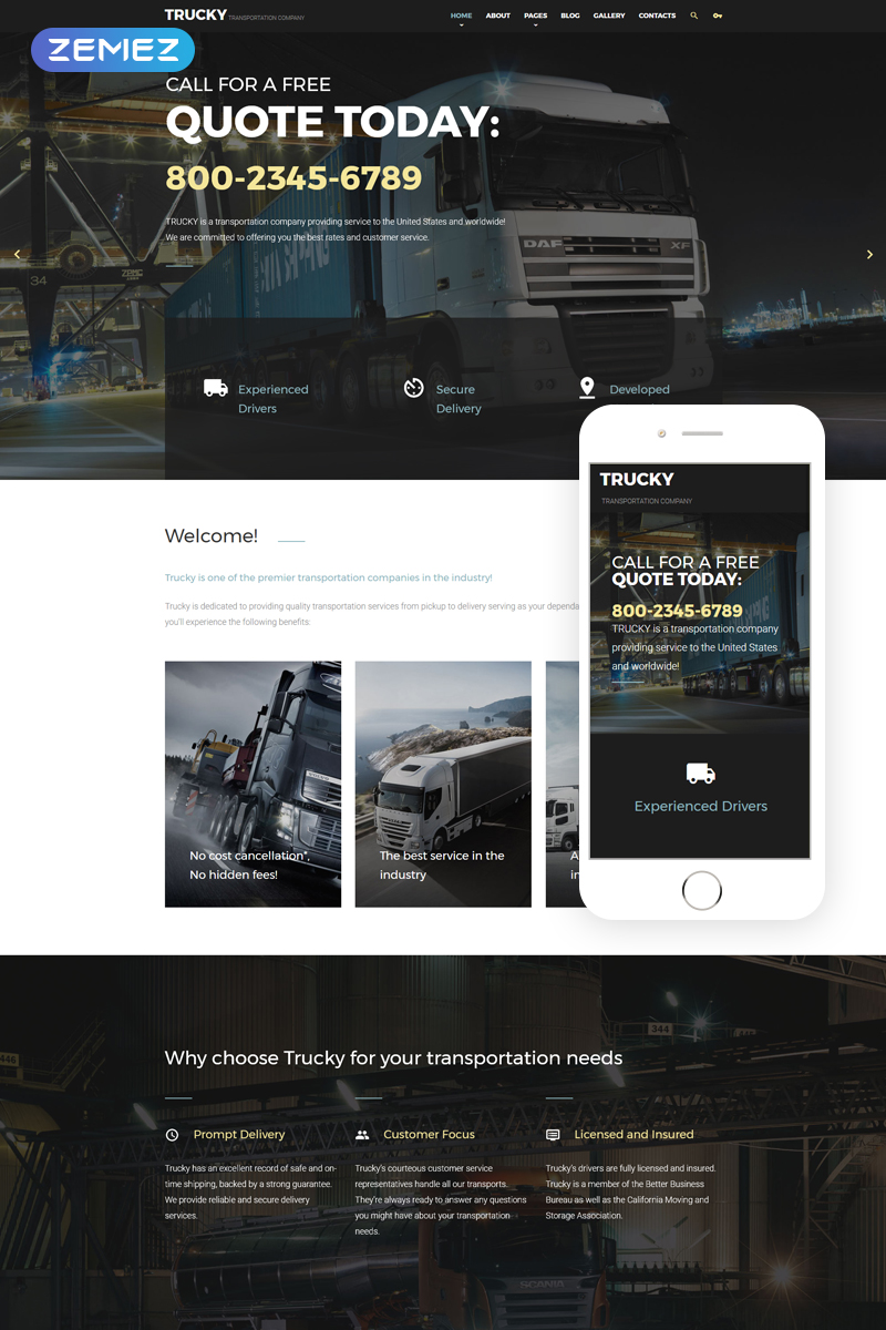 Trucky - Transportation Company Joomla Template