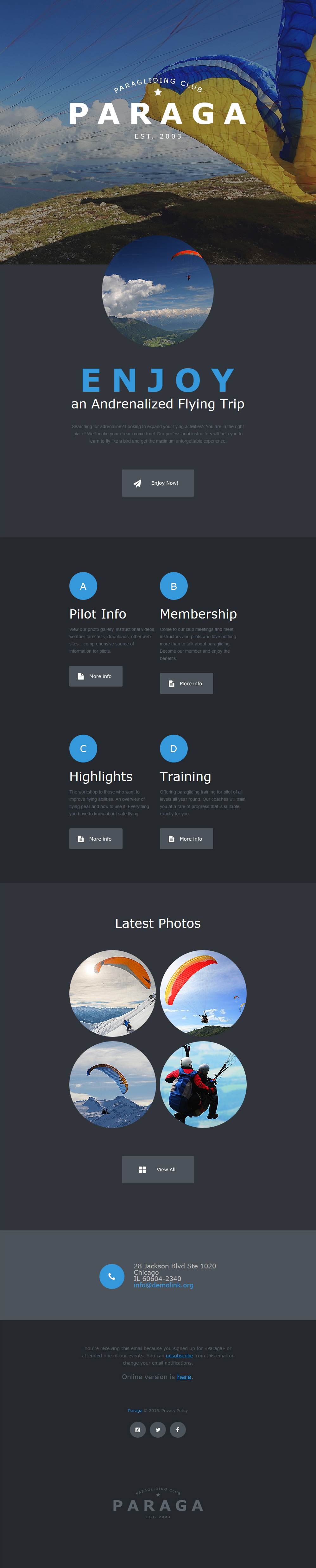 Paragliding Responsive Newsletter Template