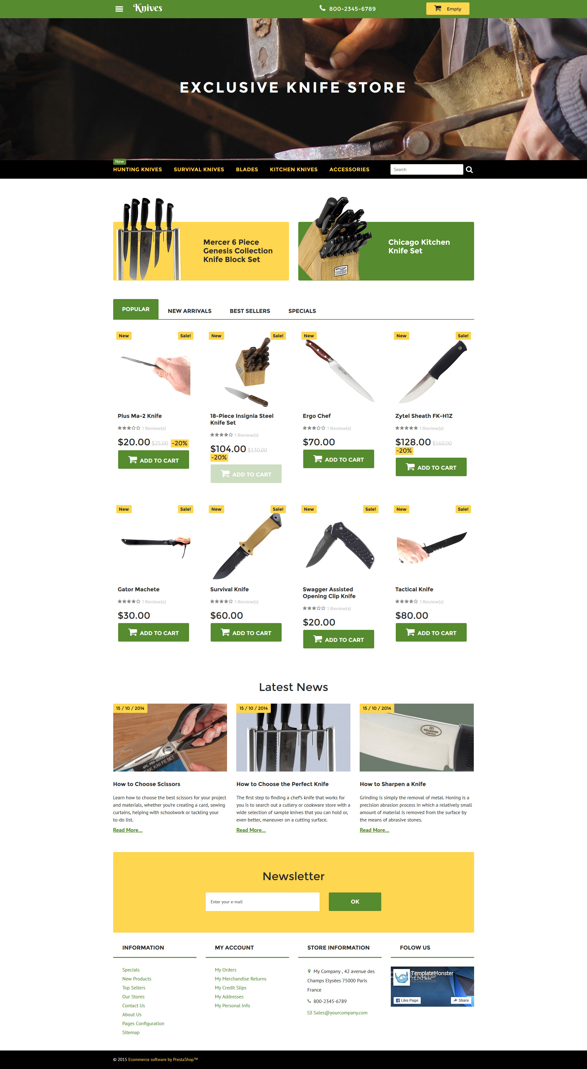 Knives Store PrestaShop Theme