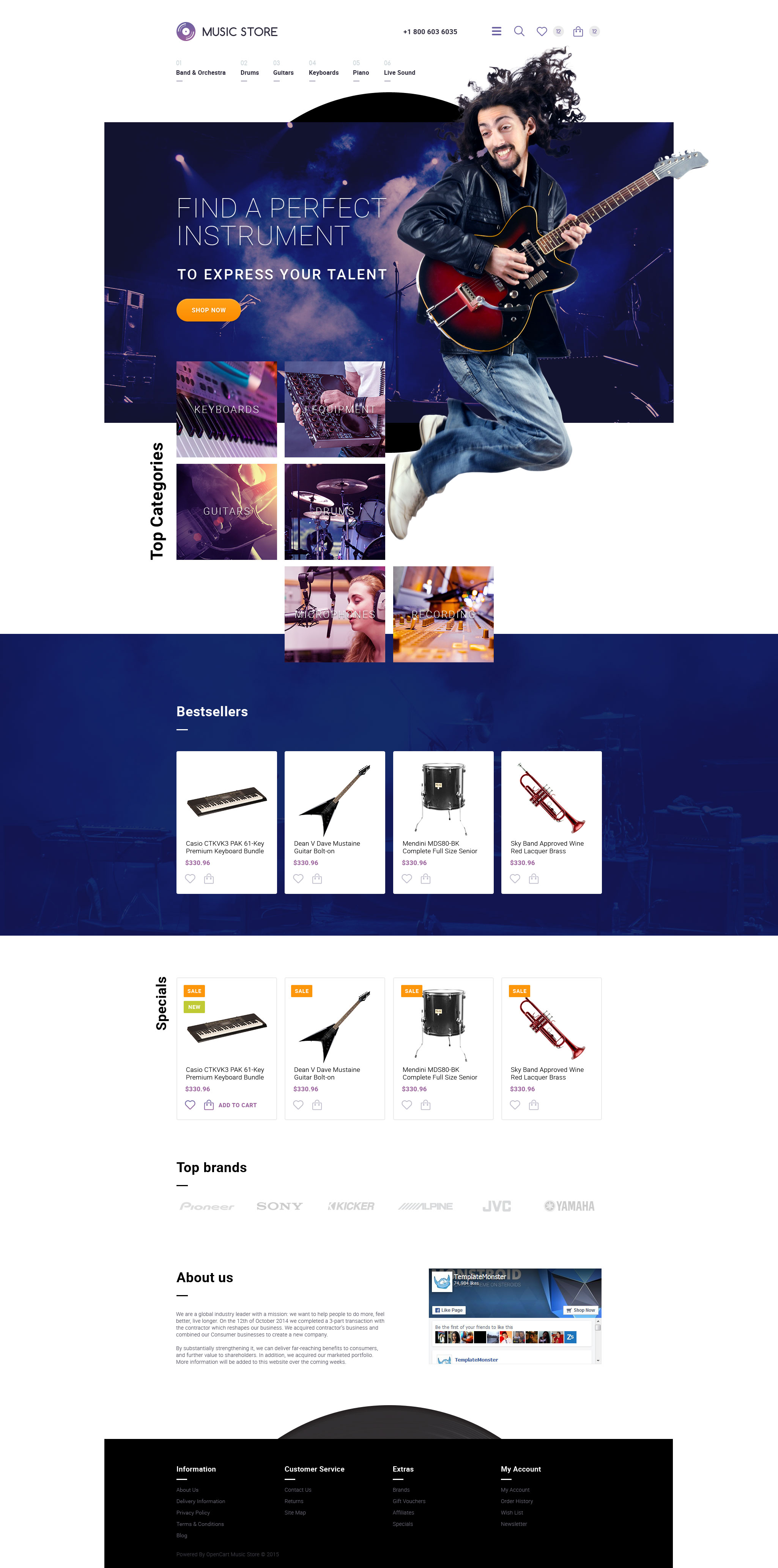 Musical Instruments OpenCart Template