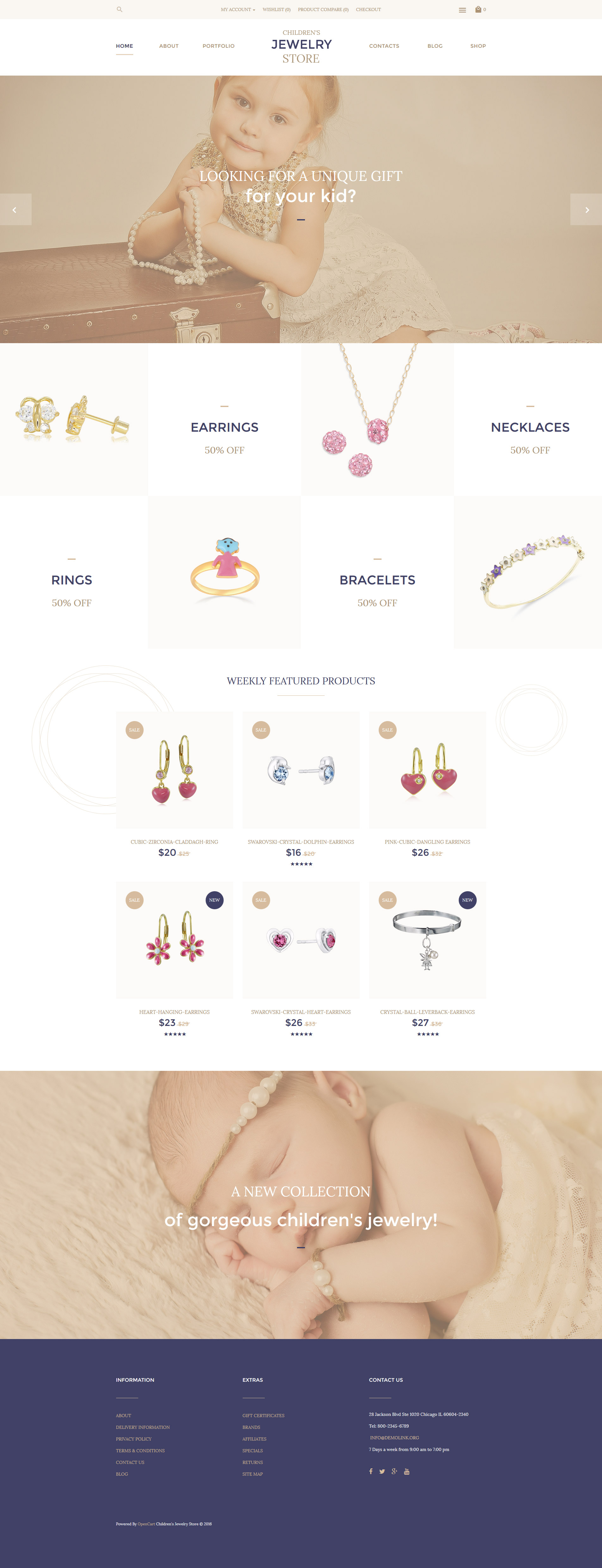 Children's Jewelry Store OpenCart Template