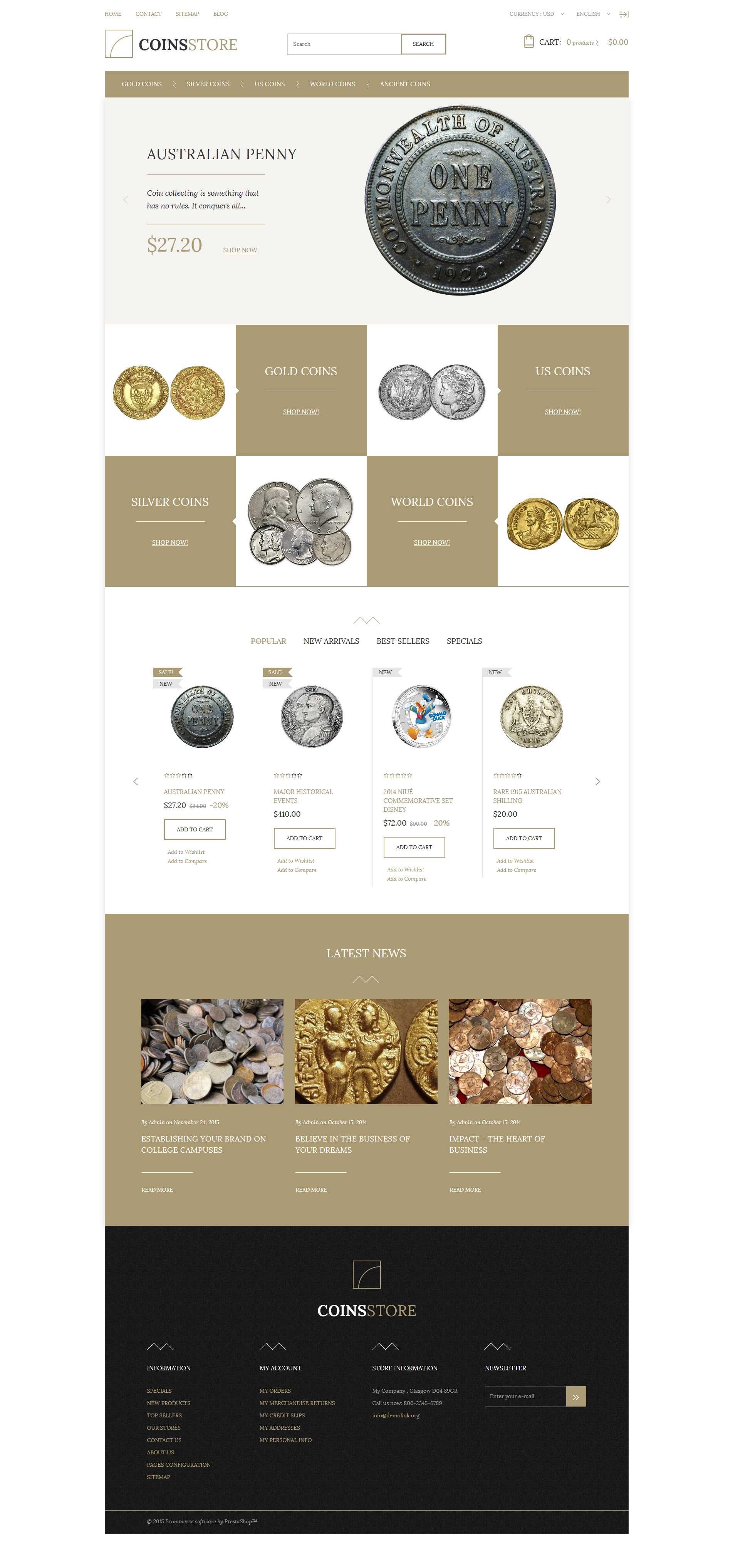 Coin Store PrestaShop Theme