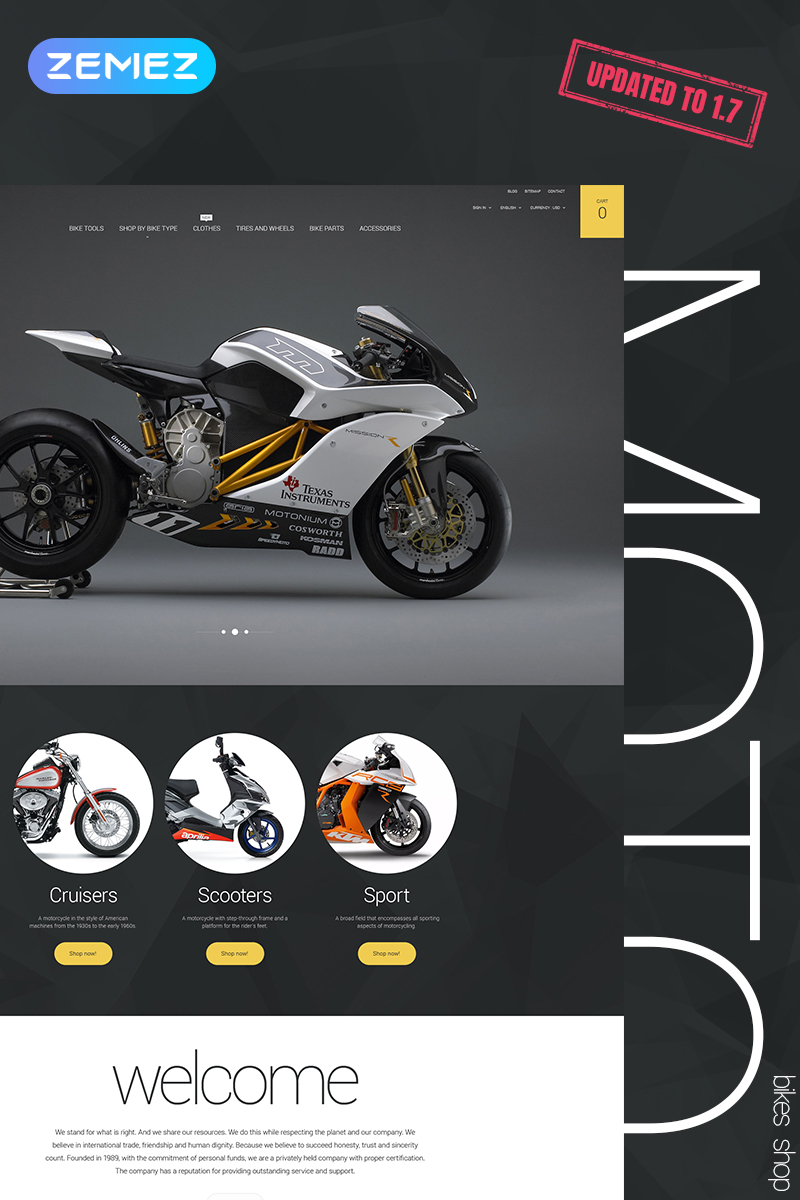 Moto PrestaShop Theme