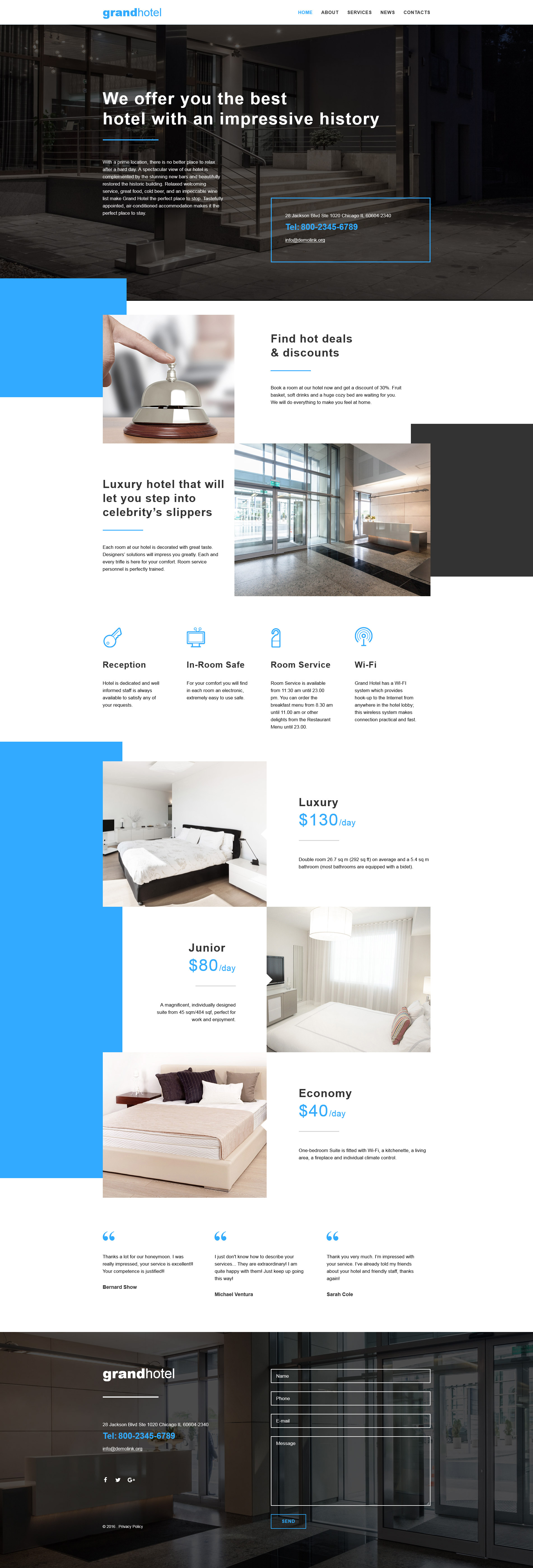 Hotels Responsive Website Template