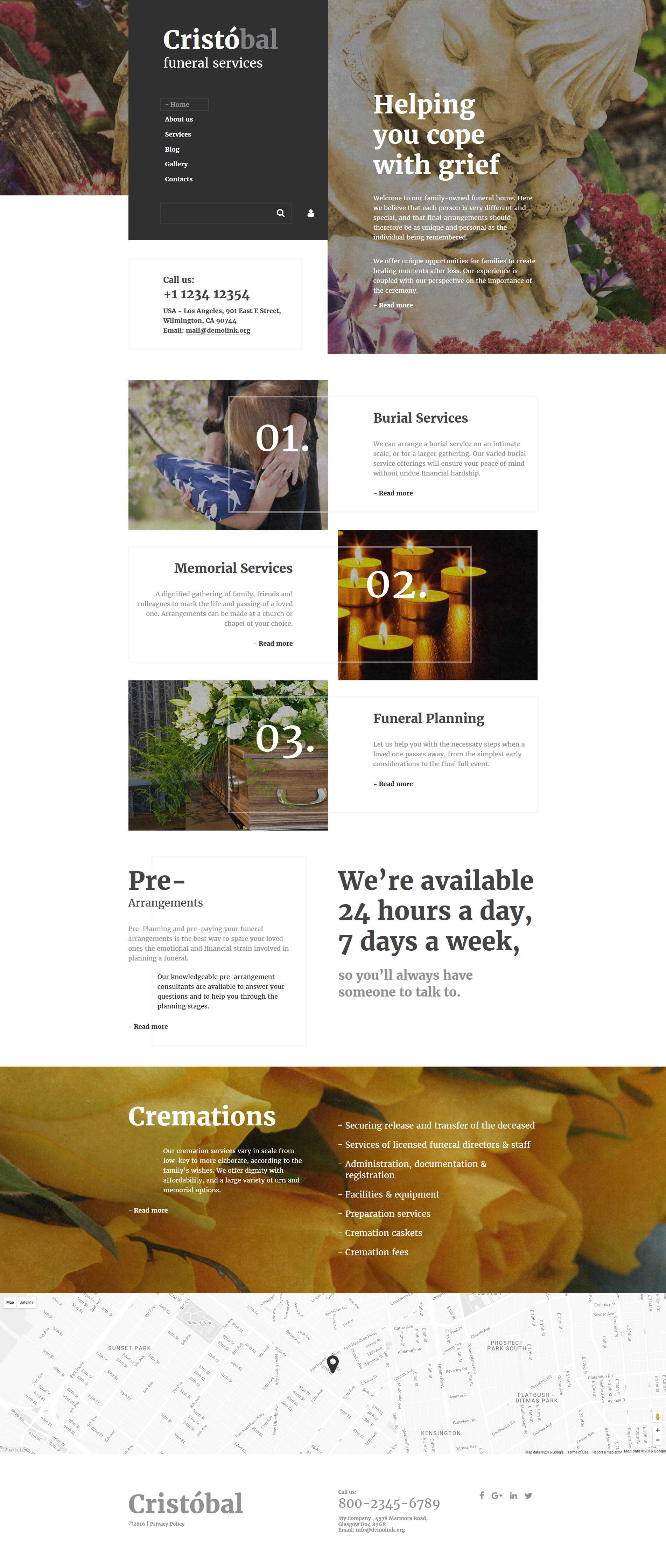 Cristobal - Funeral Services Responsive Website Template