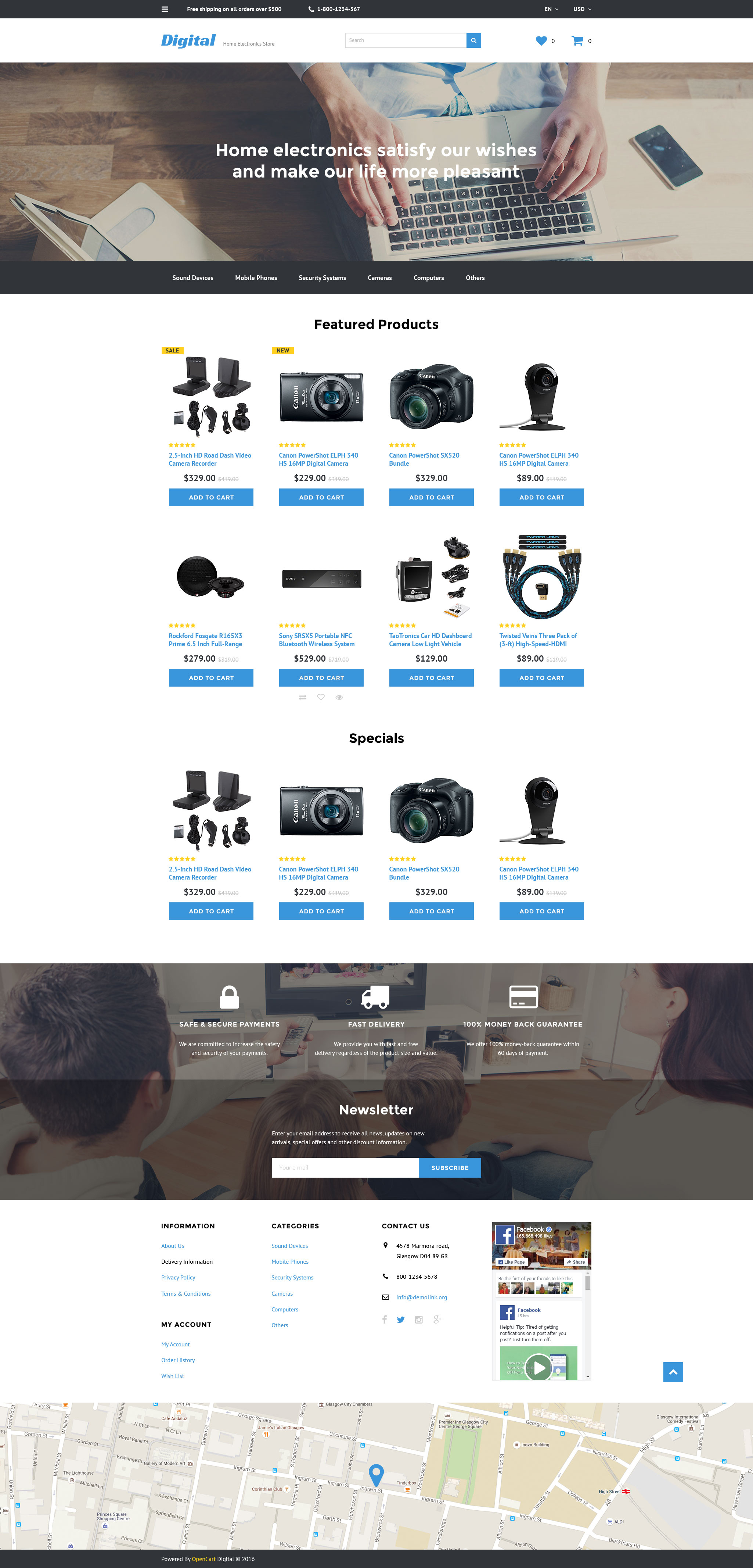 Electronic Store OpenCart Template