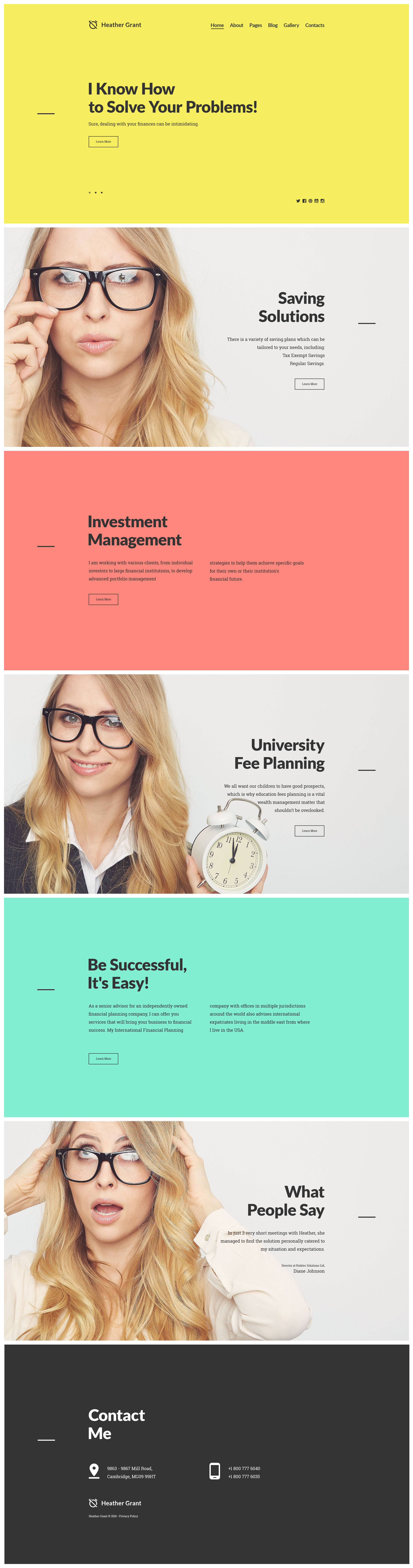 Heather Grant - Financial Advisor Joomla Template