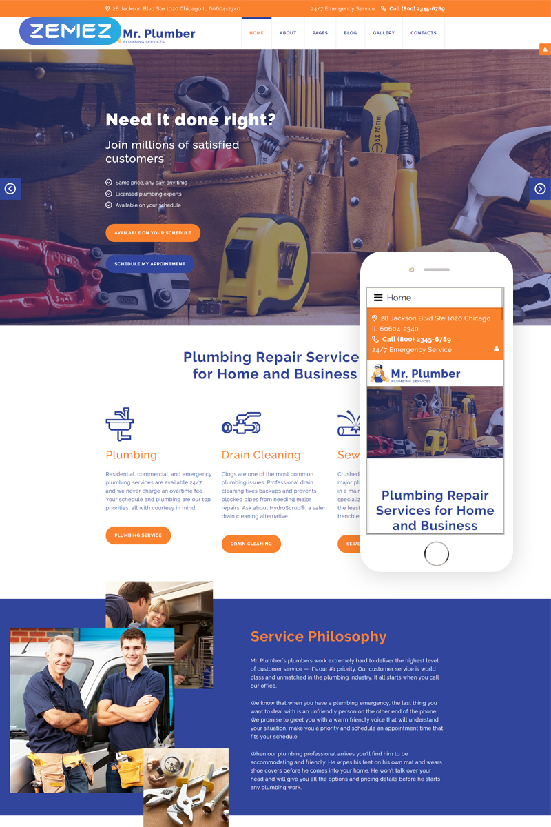 Mr. Plumber Joomla Template