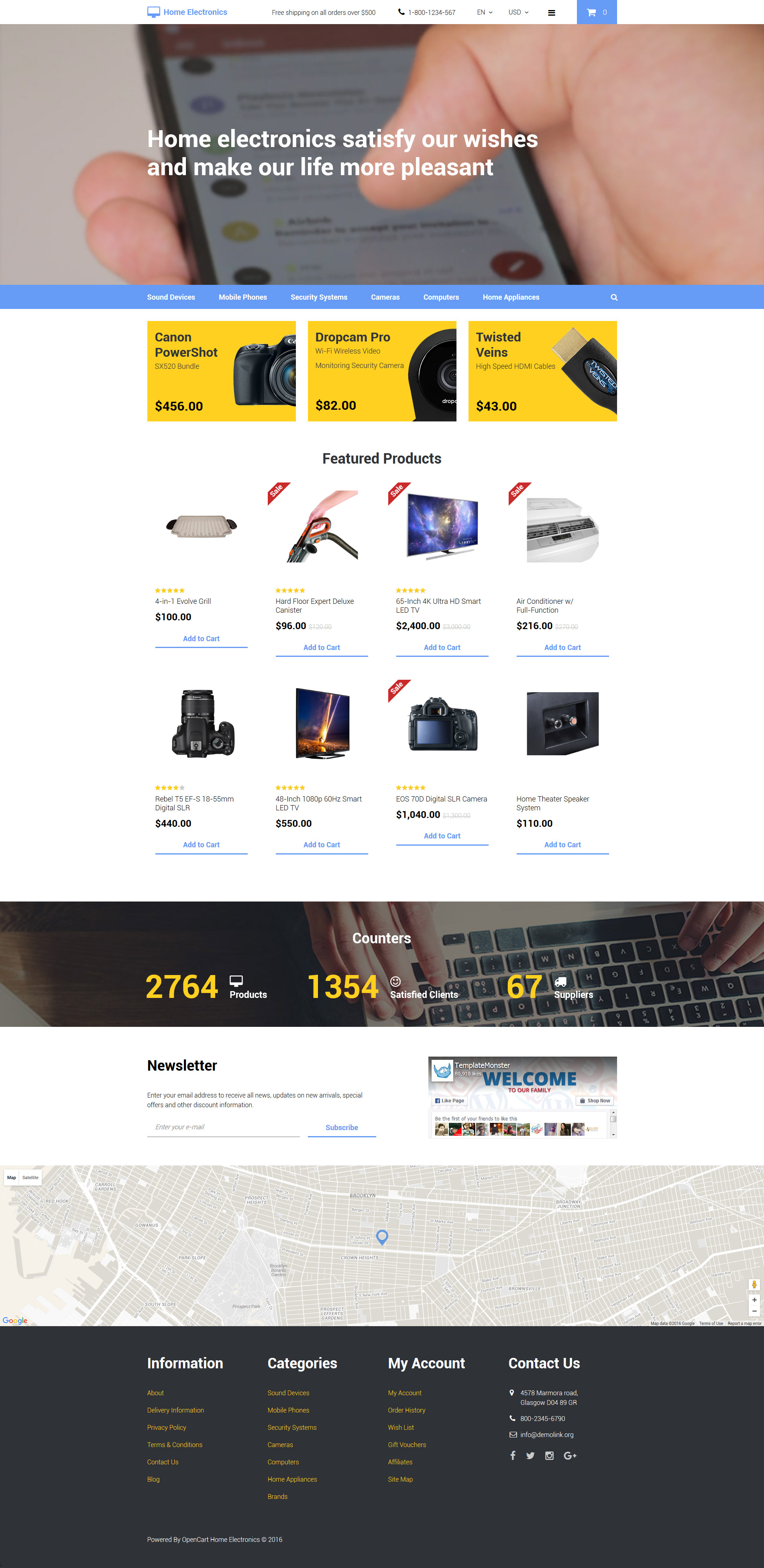 Home Electronics OpenCart Template