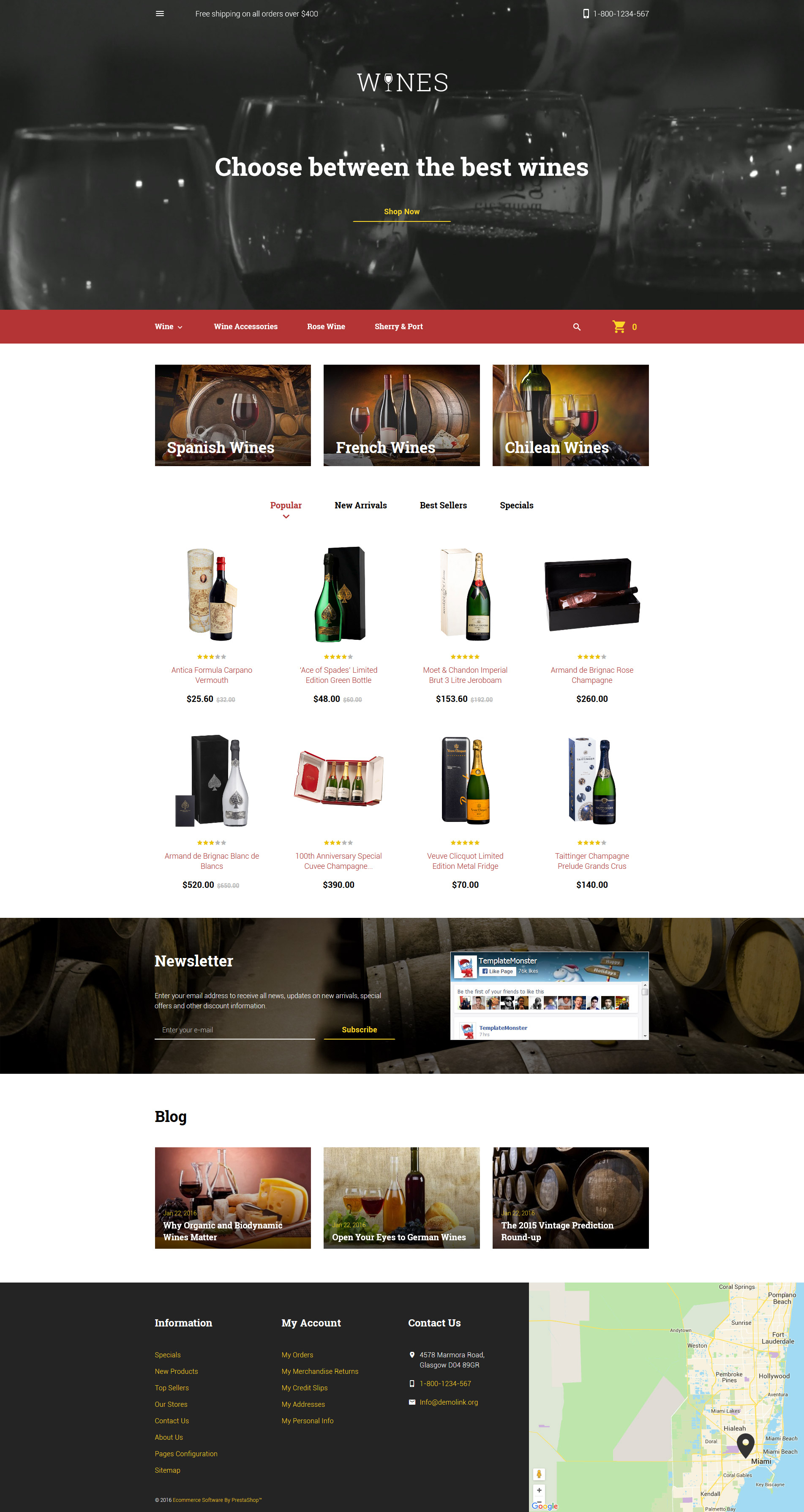 Wines PrestaShop Theme