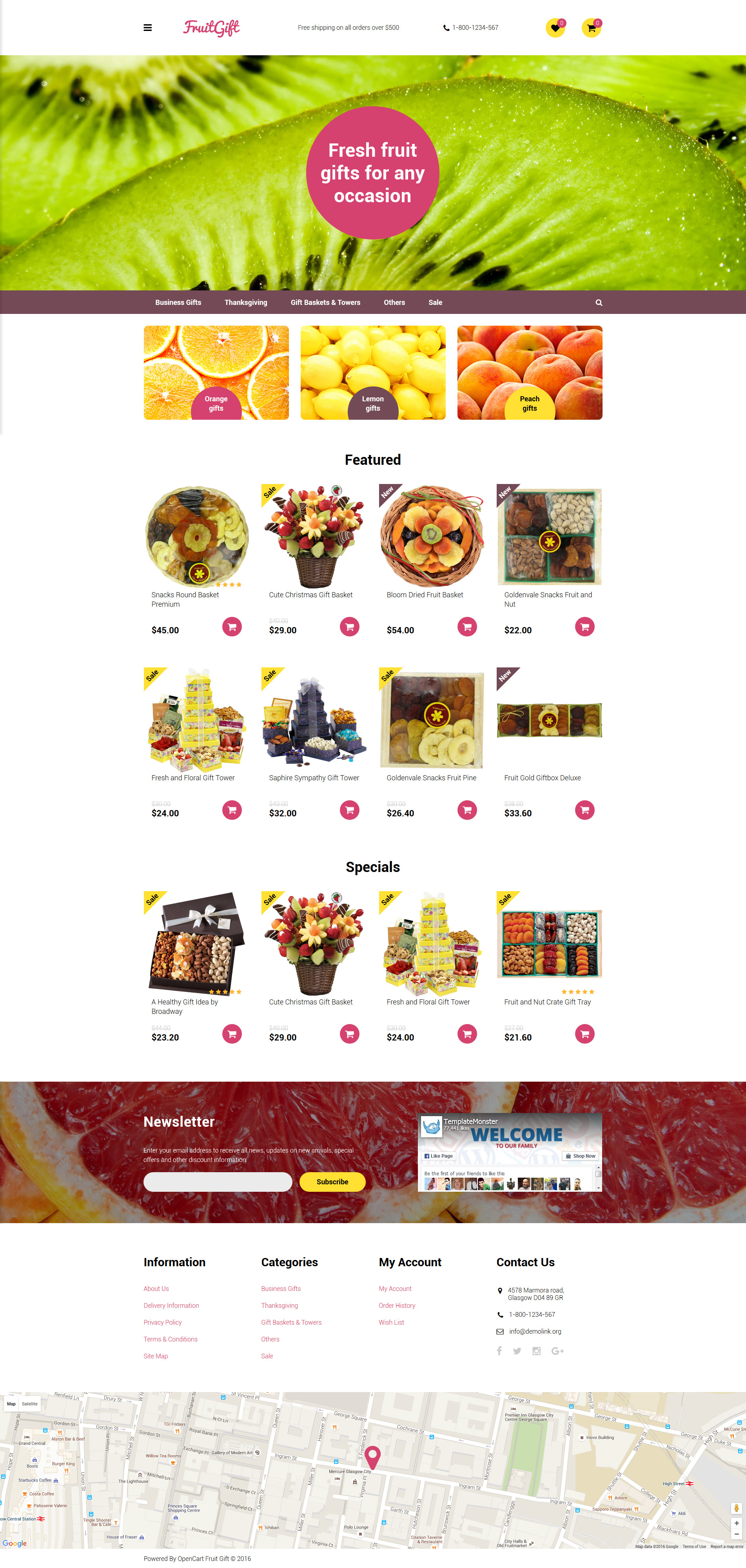 Fruit Gifts OpenCart Template