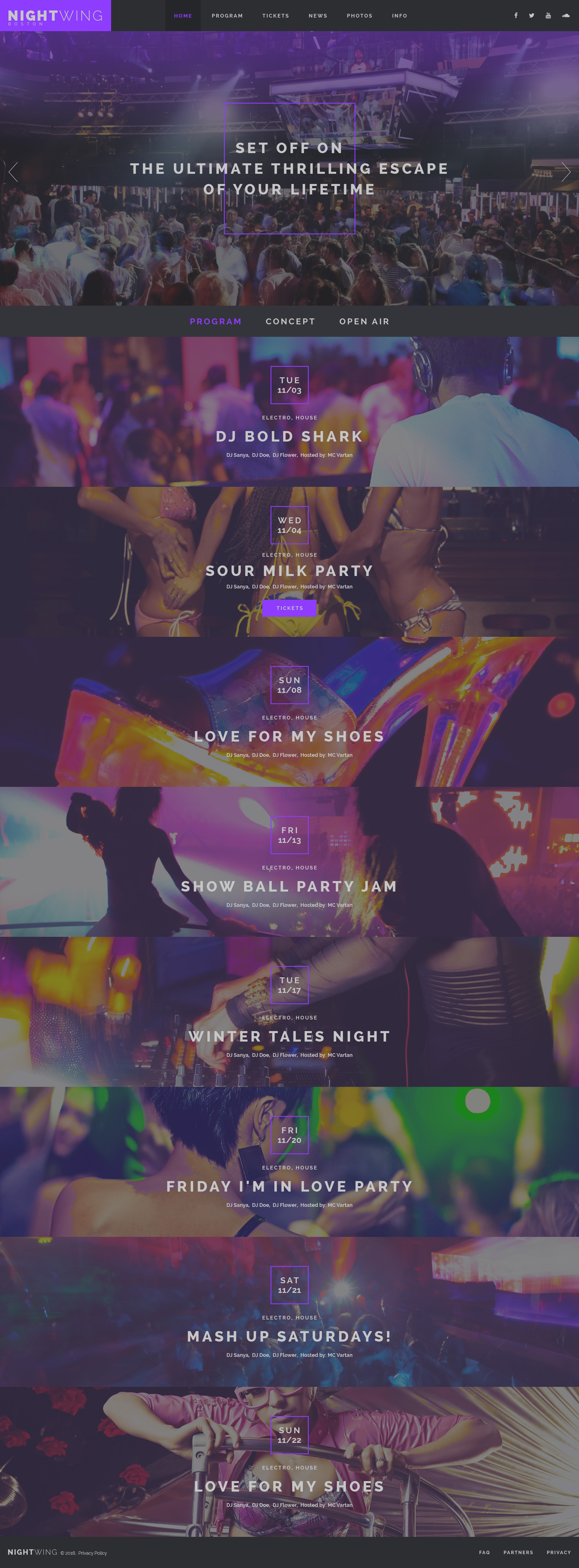 Night Club Responsive Website Template