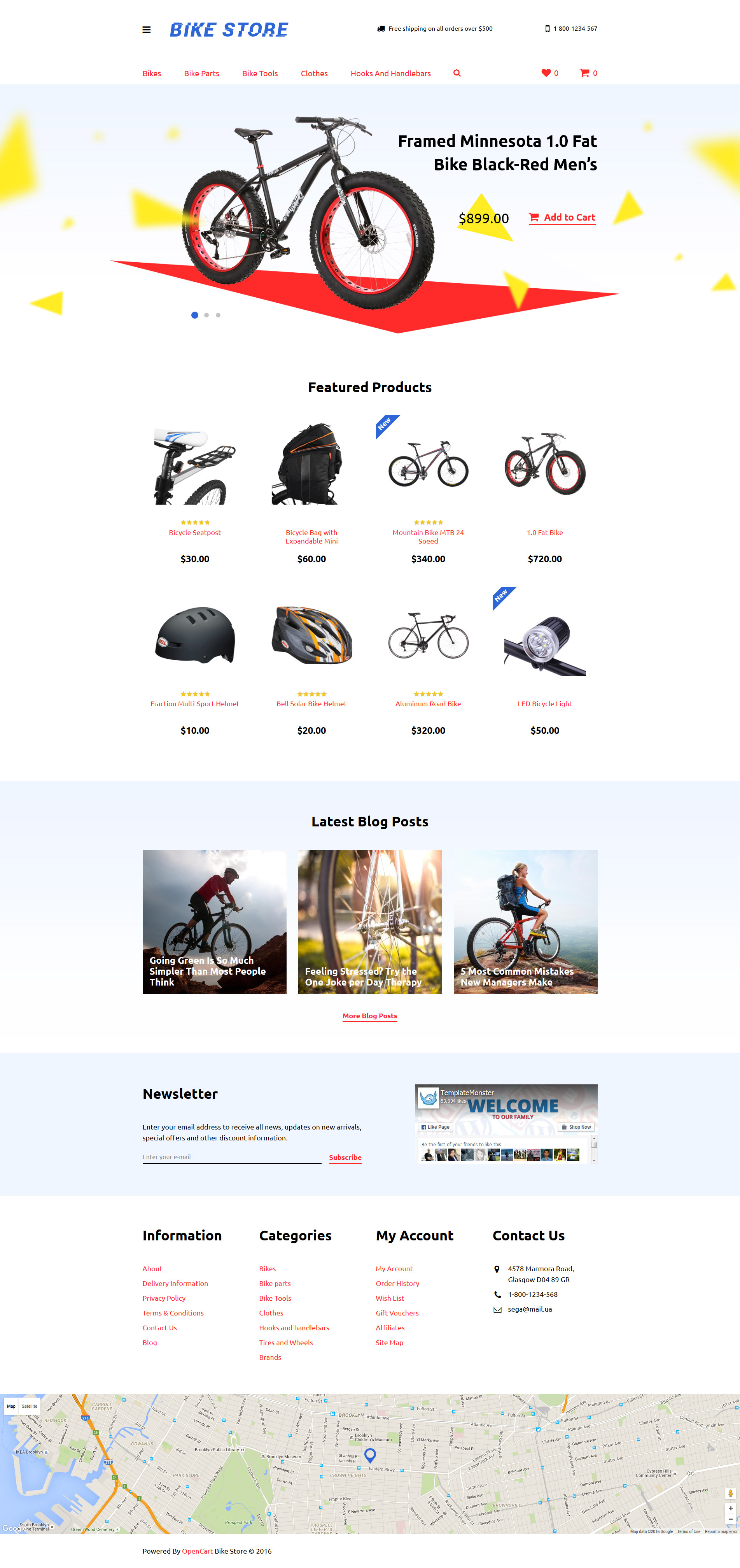 Cycling Responsive OpenCart Template