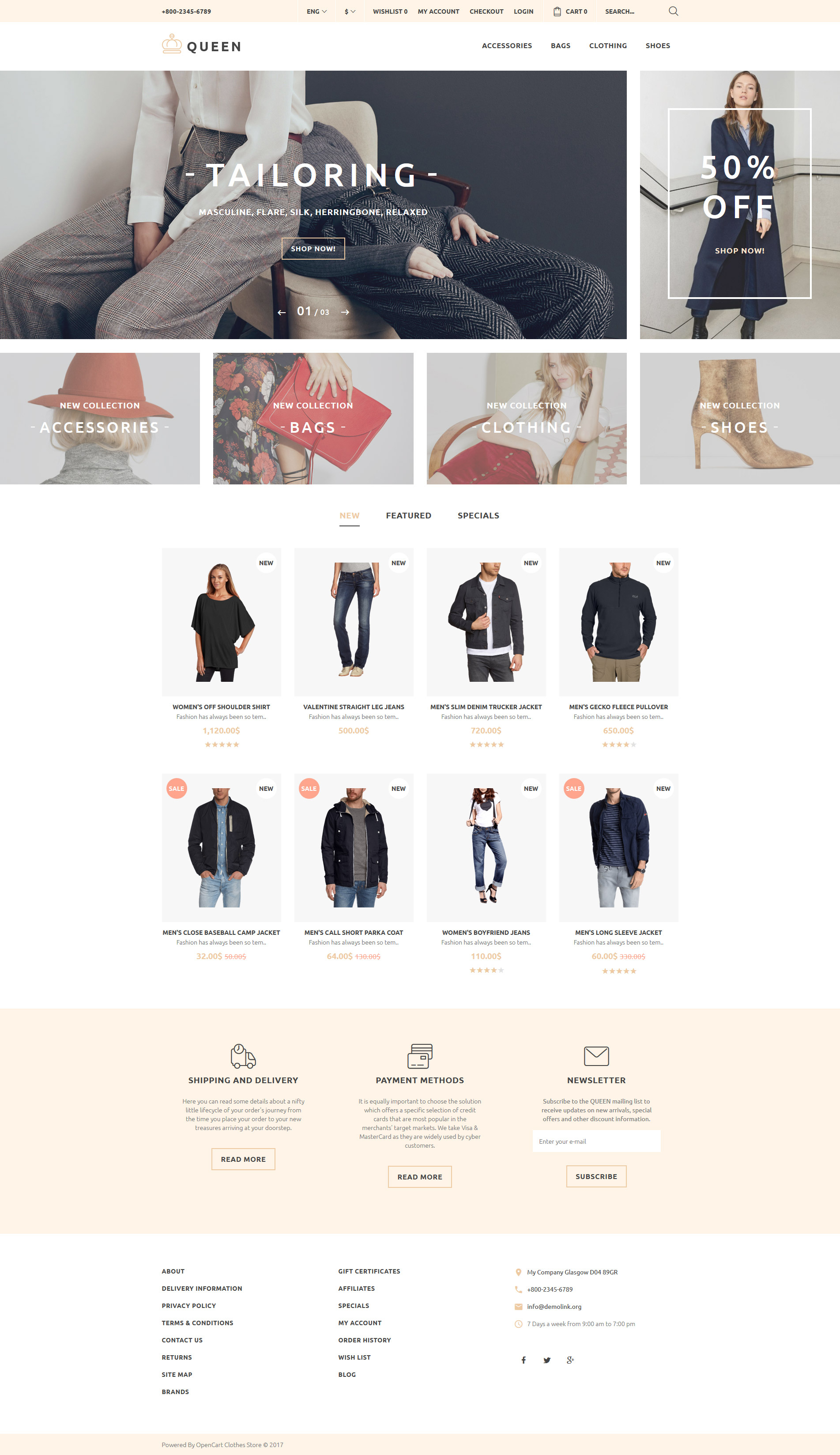 Queen - Fashion Store OpenCart Template