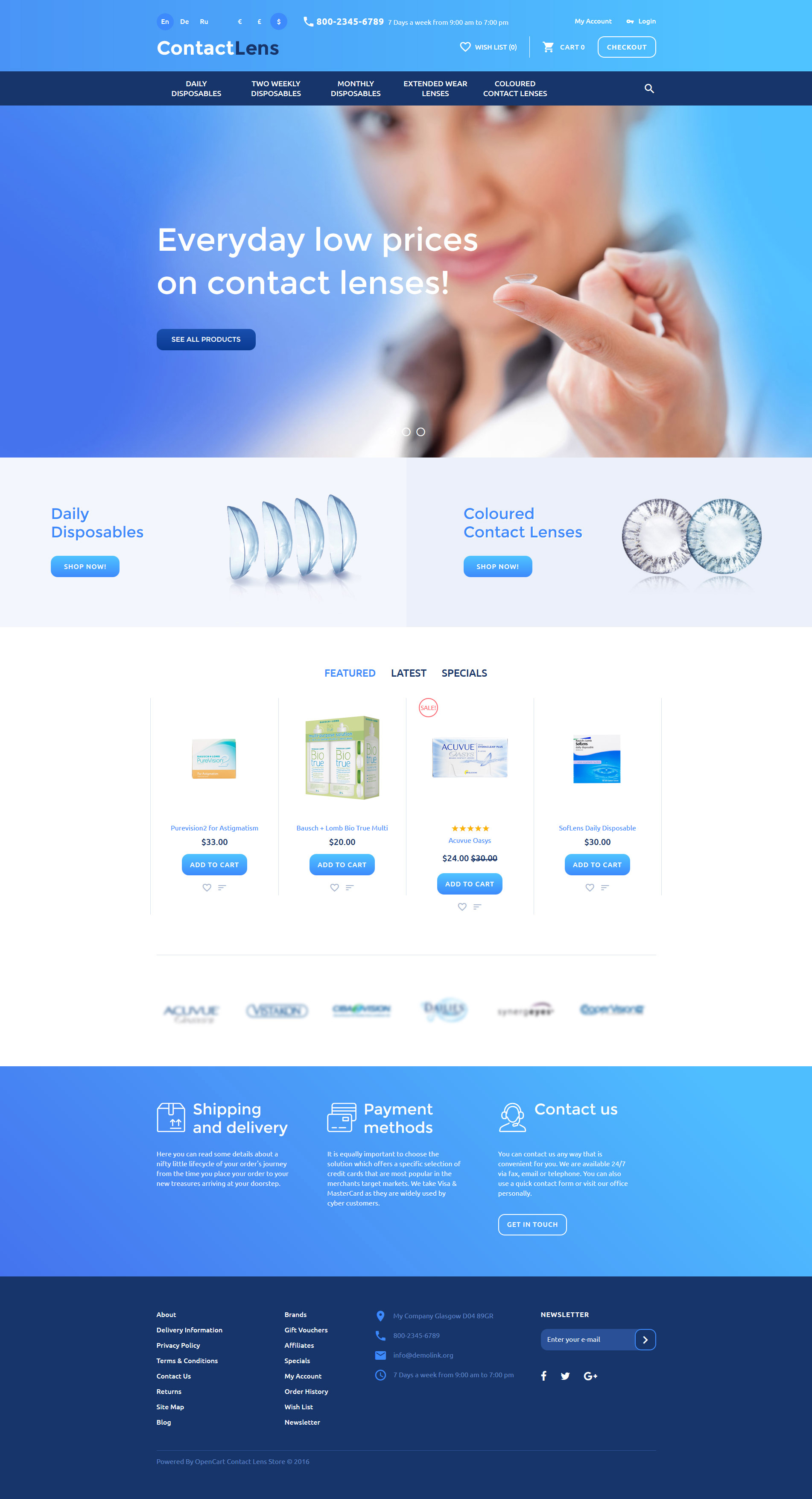 Contact Lens OpenCart Template