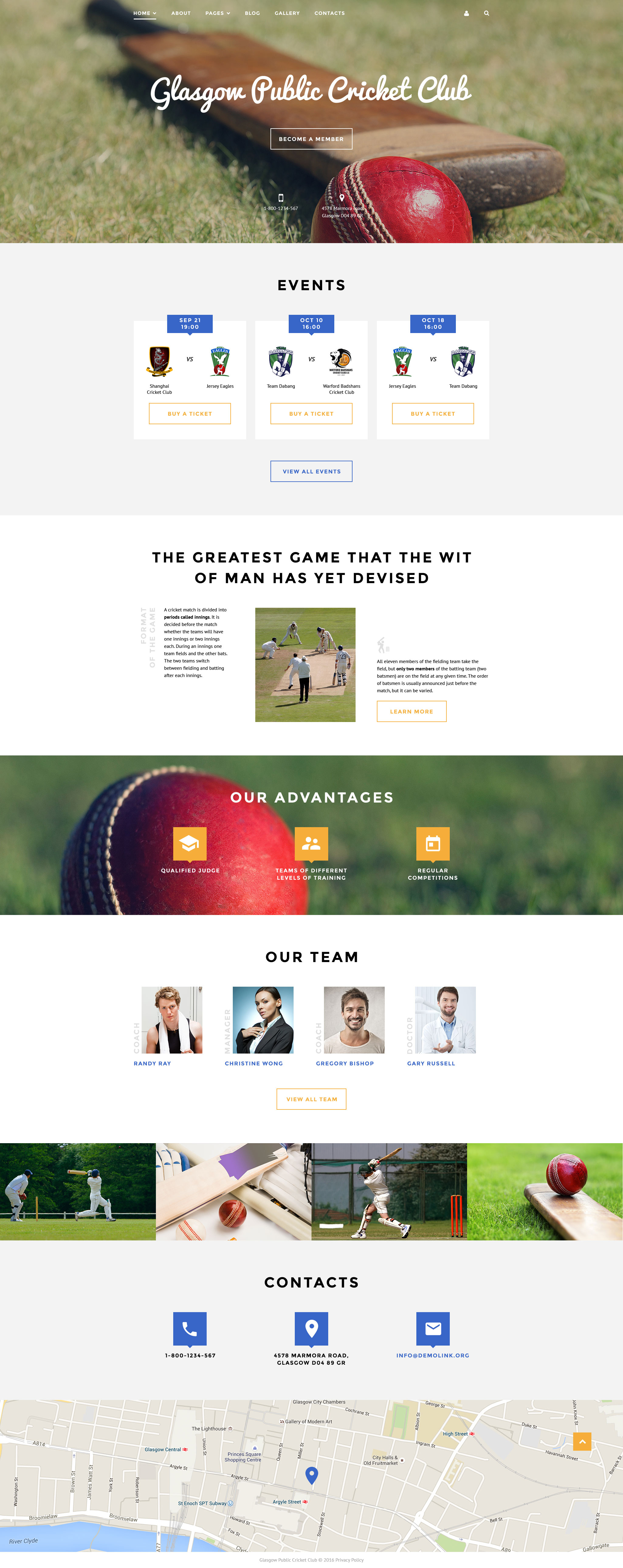 Cricket Club Joomla Template