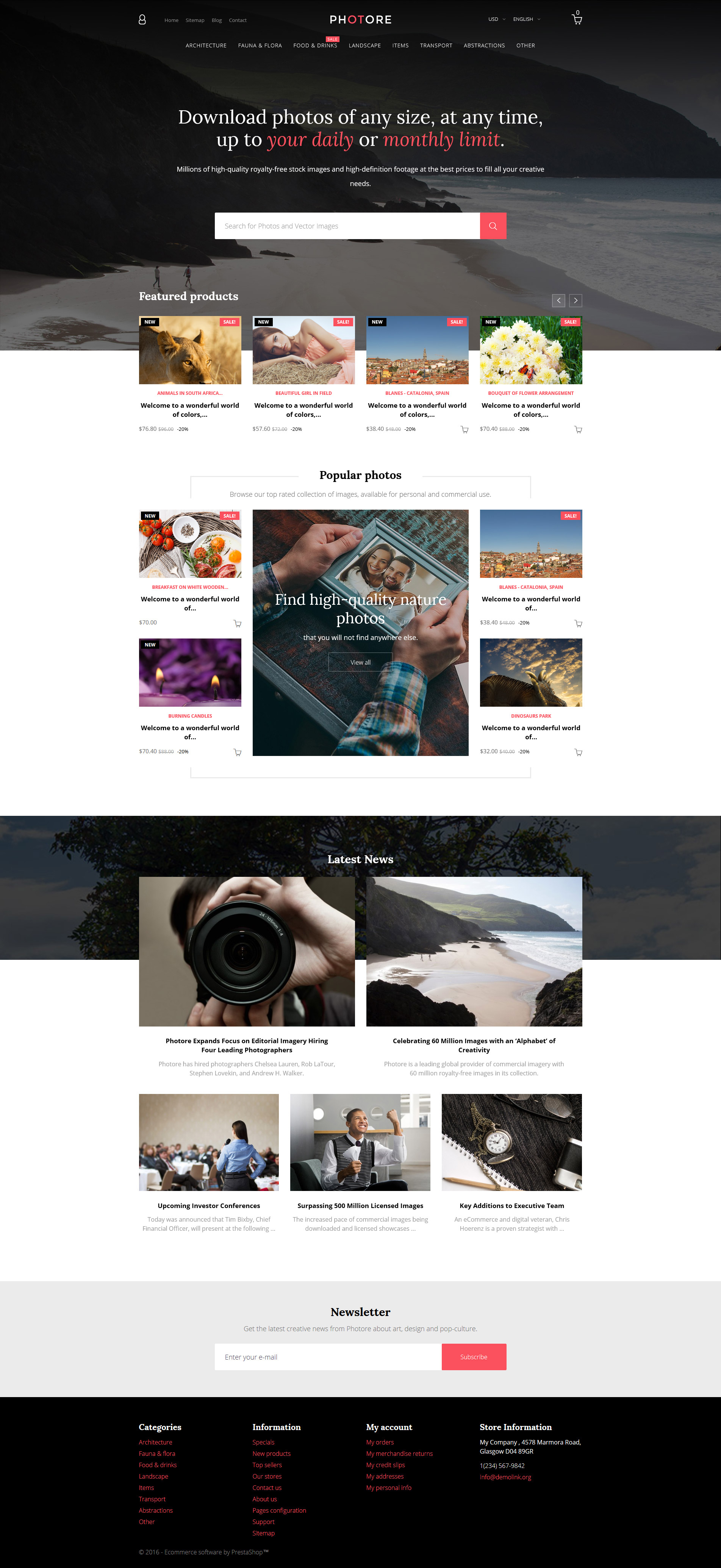 Photore - Stock Photo PrestaShop Theme