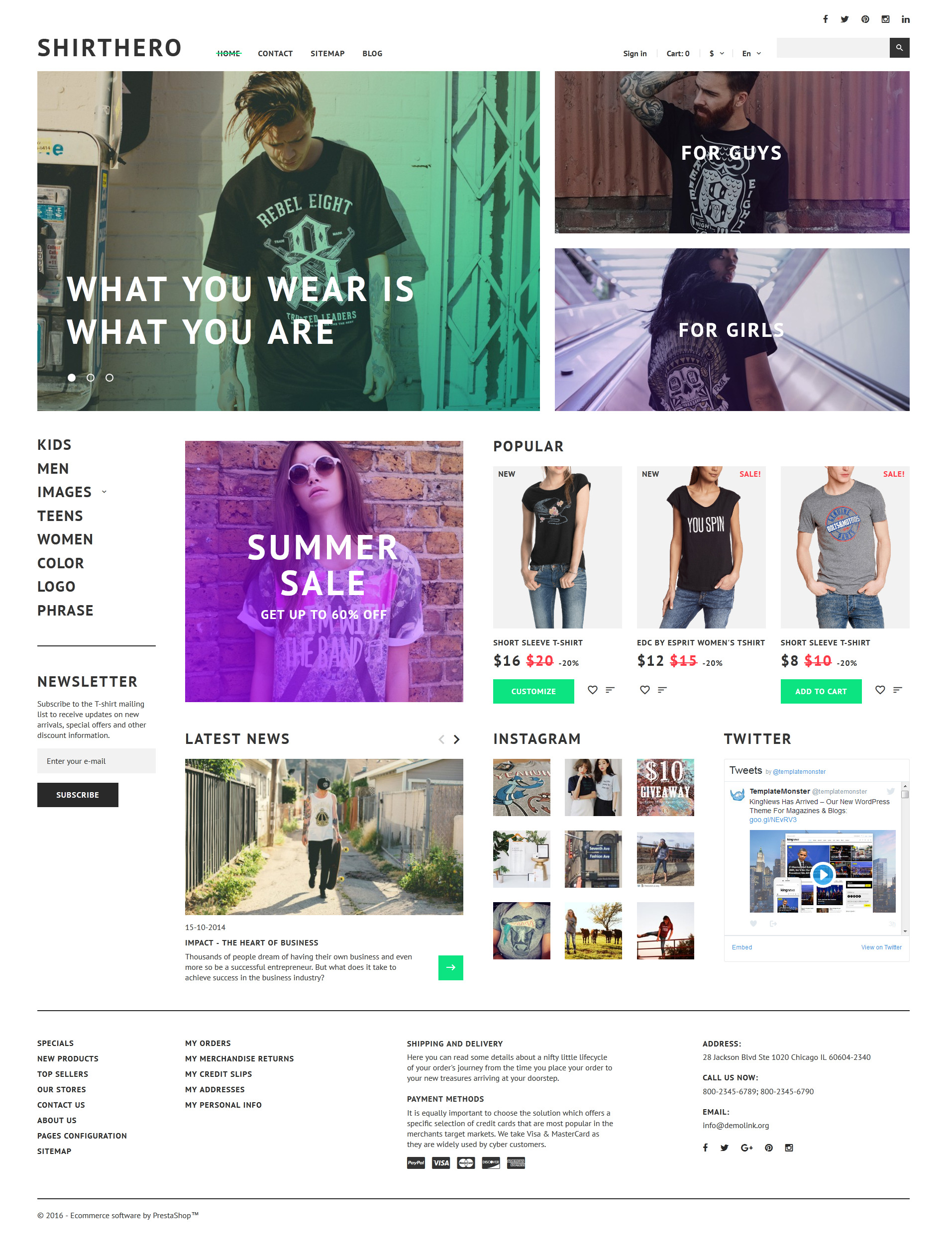 ShirtHero - T-shirt PrestaShop Theme