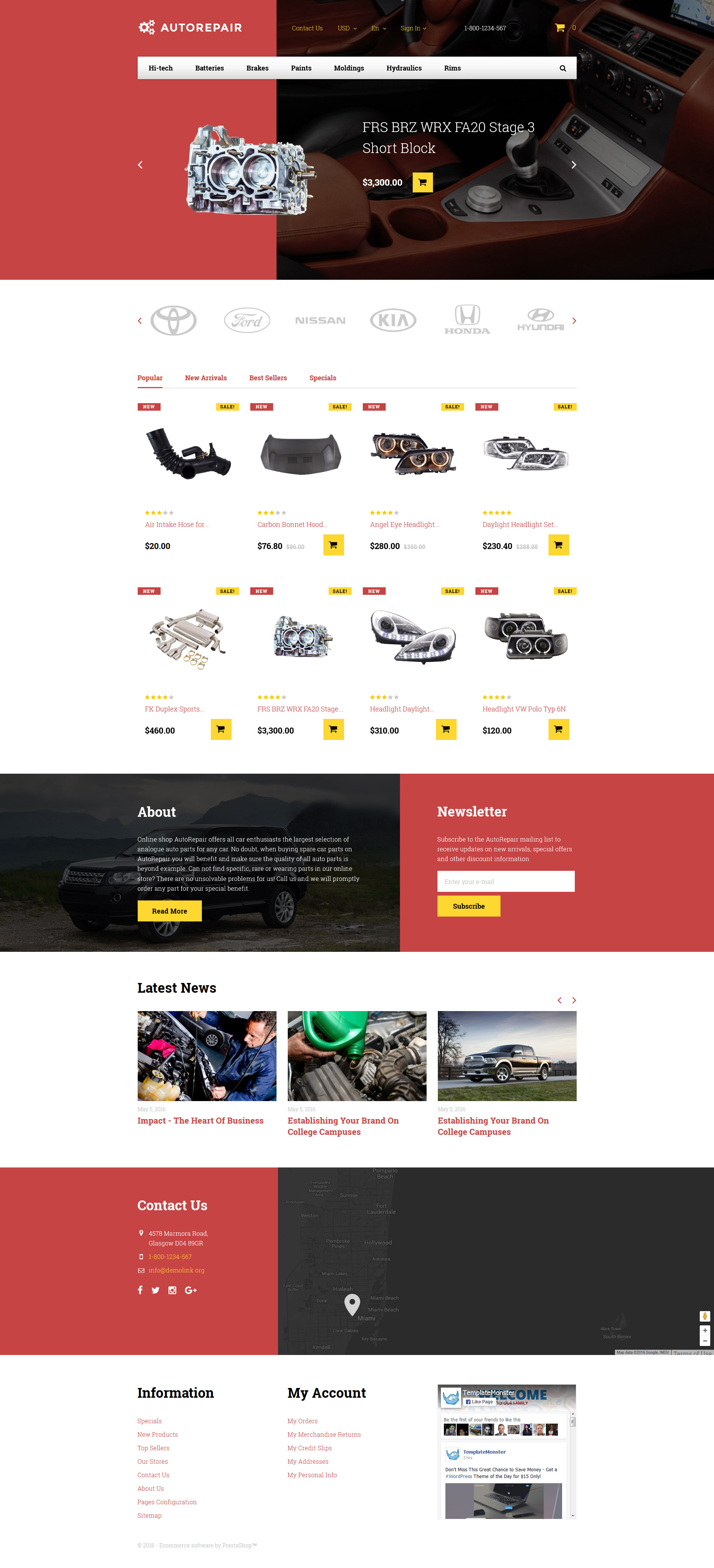 Autorepair - Car Parts PrestaShop Theme