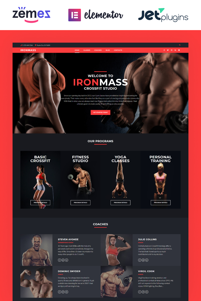 IronMass - Gym Fitness & Bodybuilding WordPress Elementor Theme