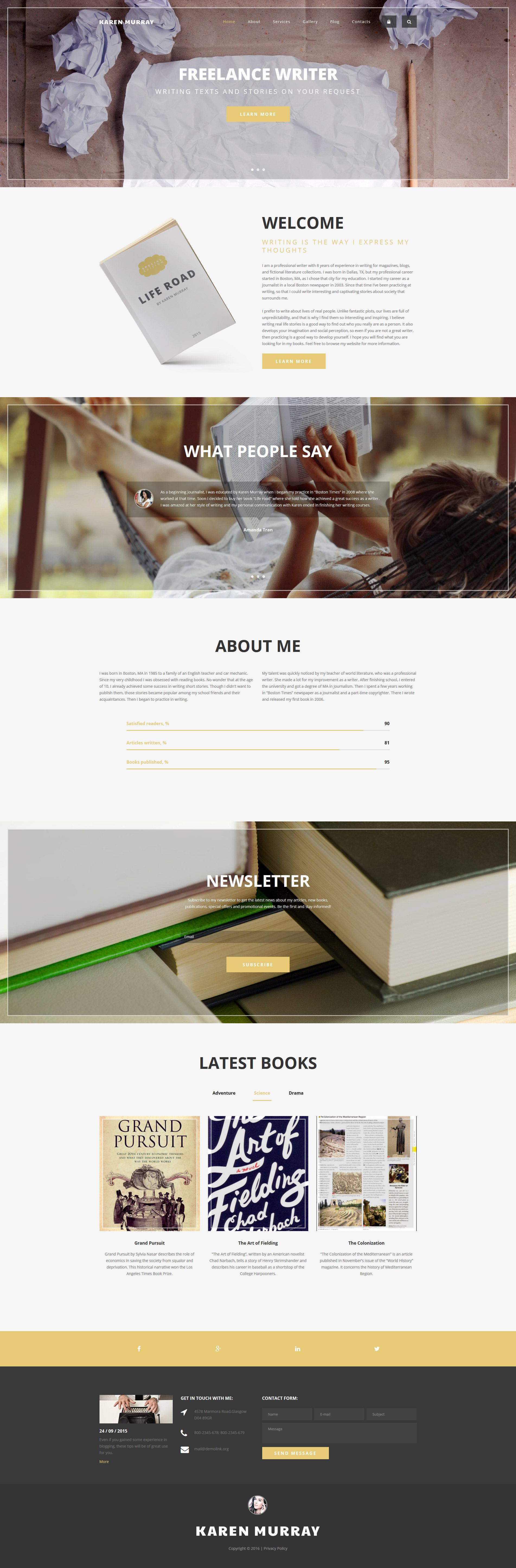 Freelance Writer Drupal Template