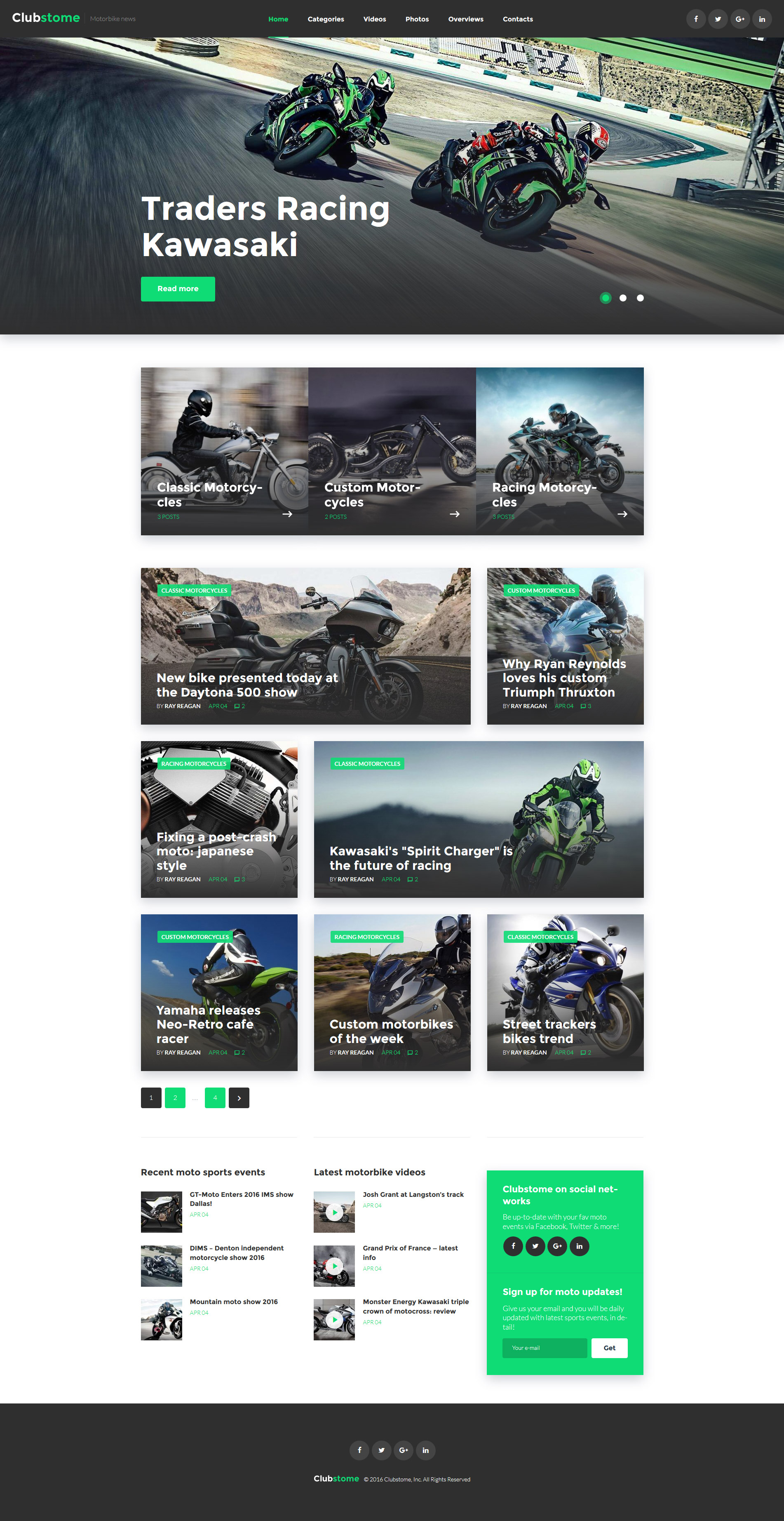 Clubstome - Sport Racing WordPress Theme