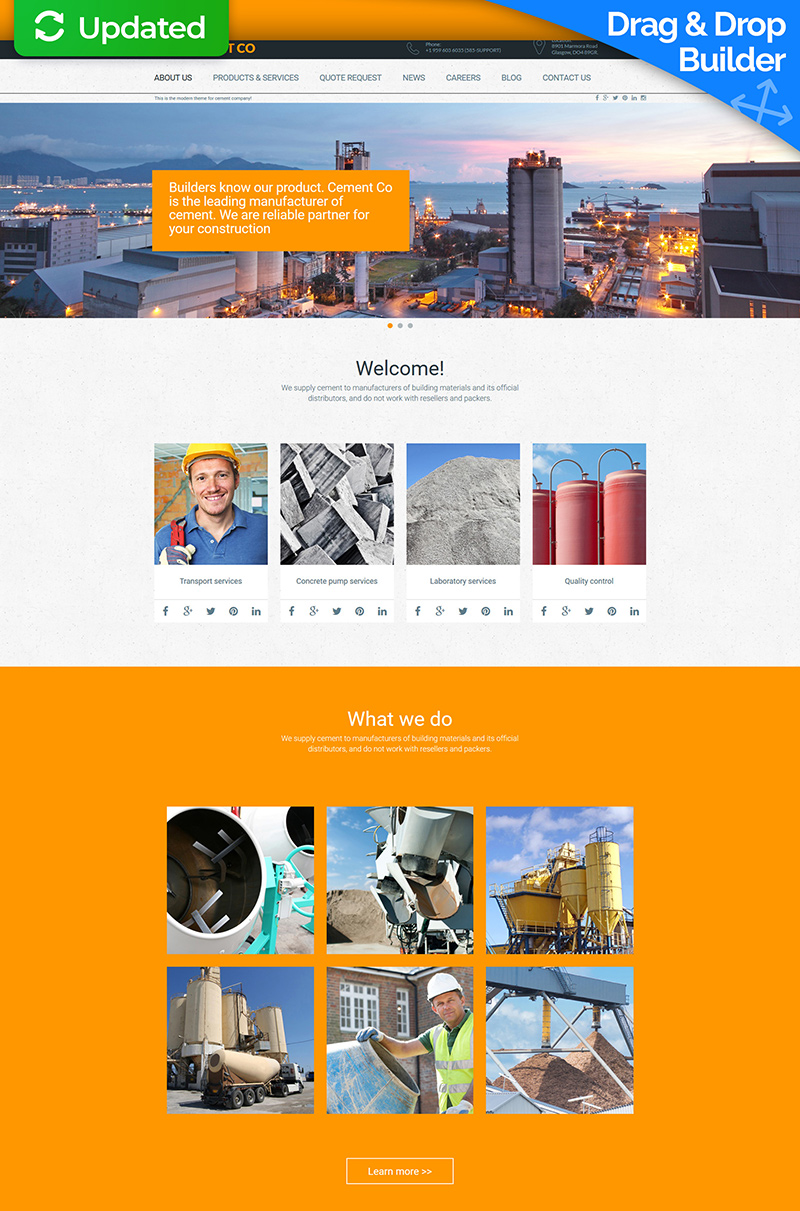 Cement Manufacturers Moto CMS 3 Template