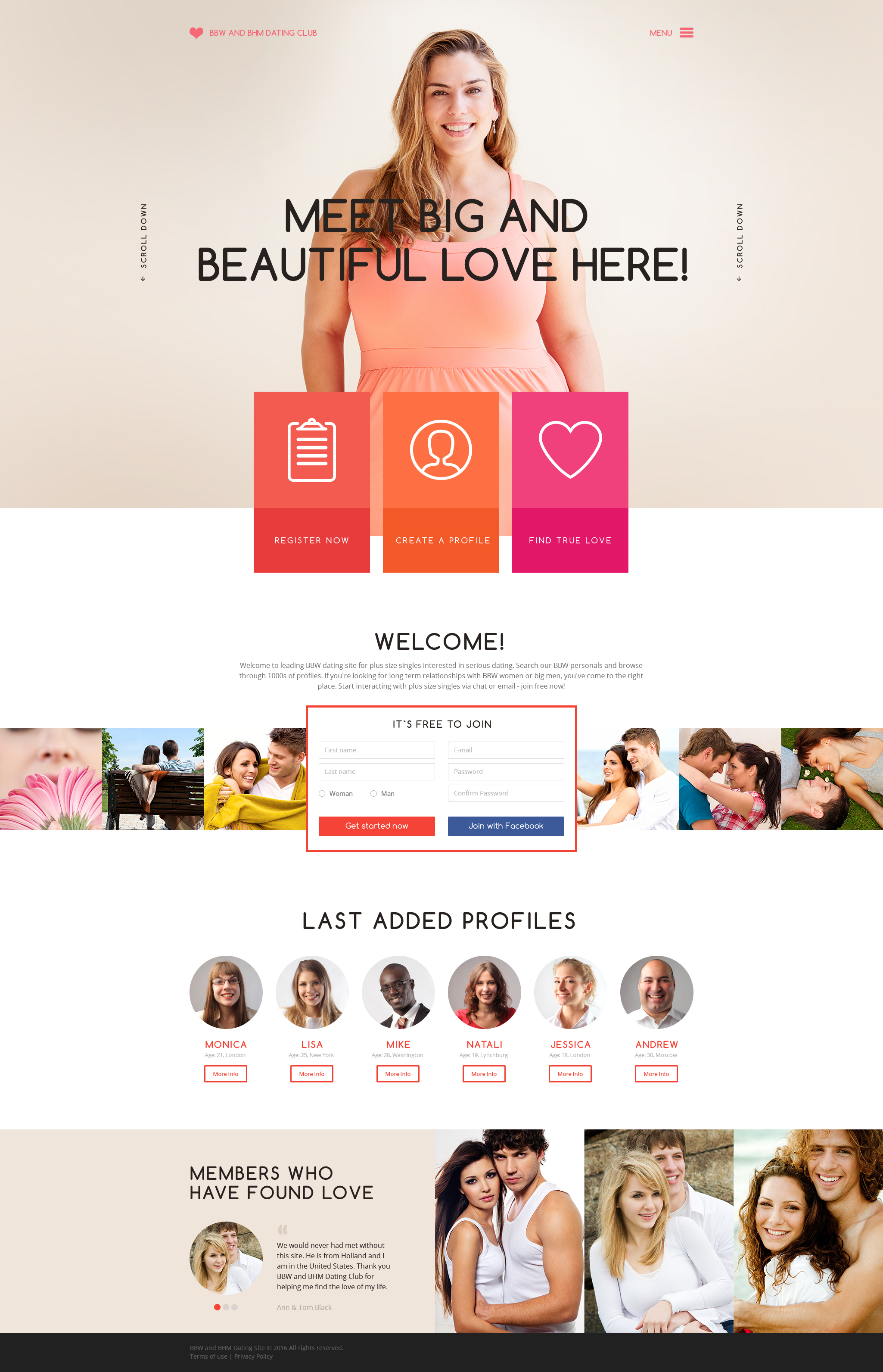 Dating Responsive Website Template