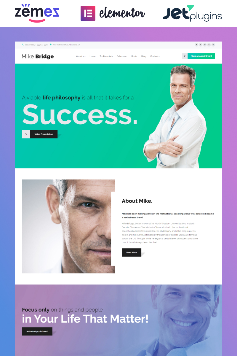 Mike Bridge - Motivational Coach WordPress Theme