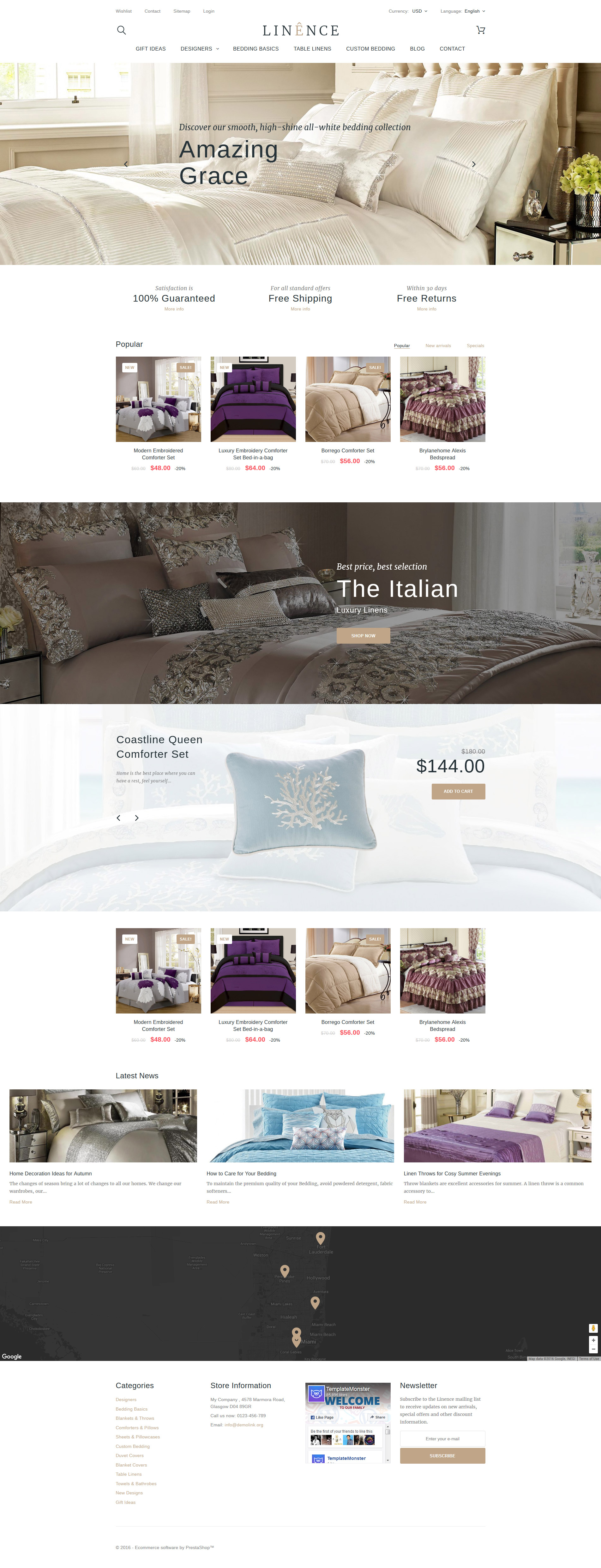 Linence - Bed Linen PrestaShop Theme