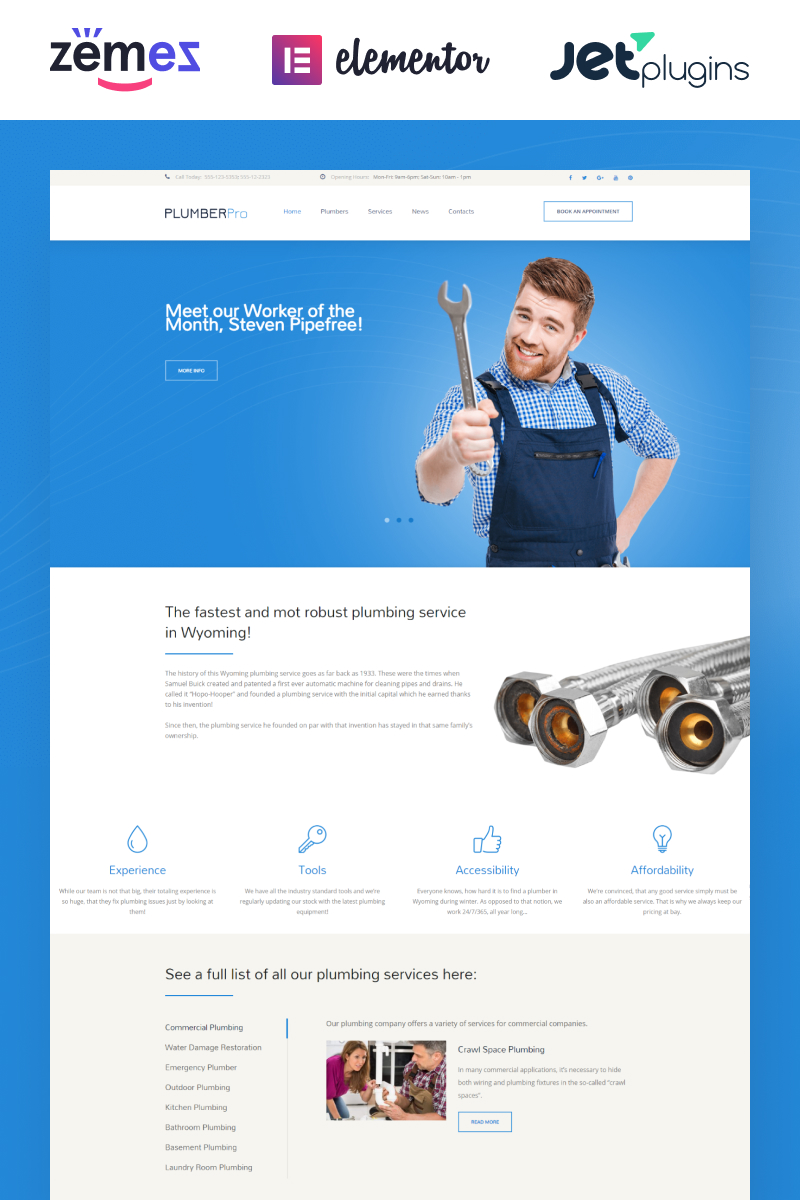 PlumberPro - Reliable And Innovative Plumber WordPress Theme