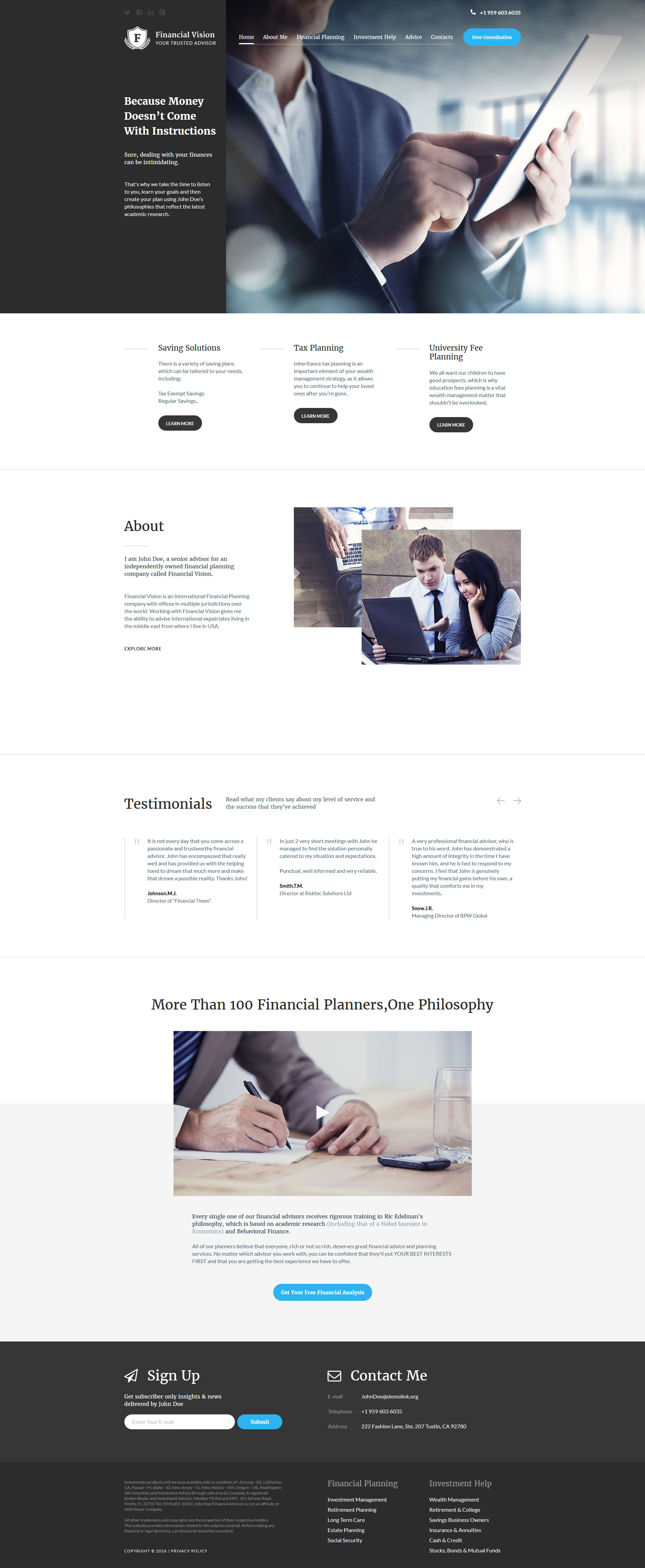 Financial Advision Joomla Template