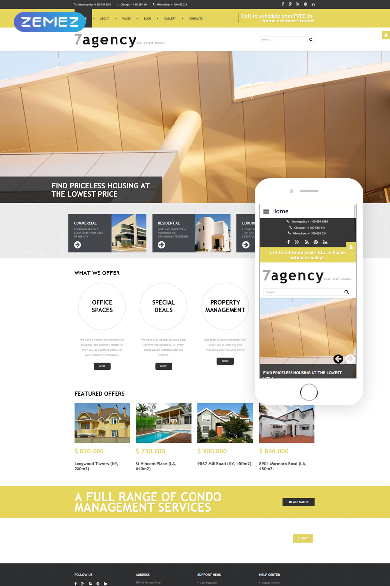 7agency - Real Estate Agency Modern Joomla Template