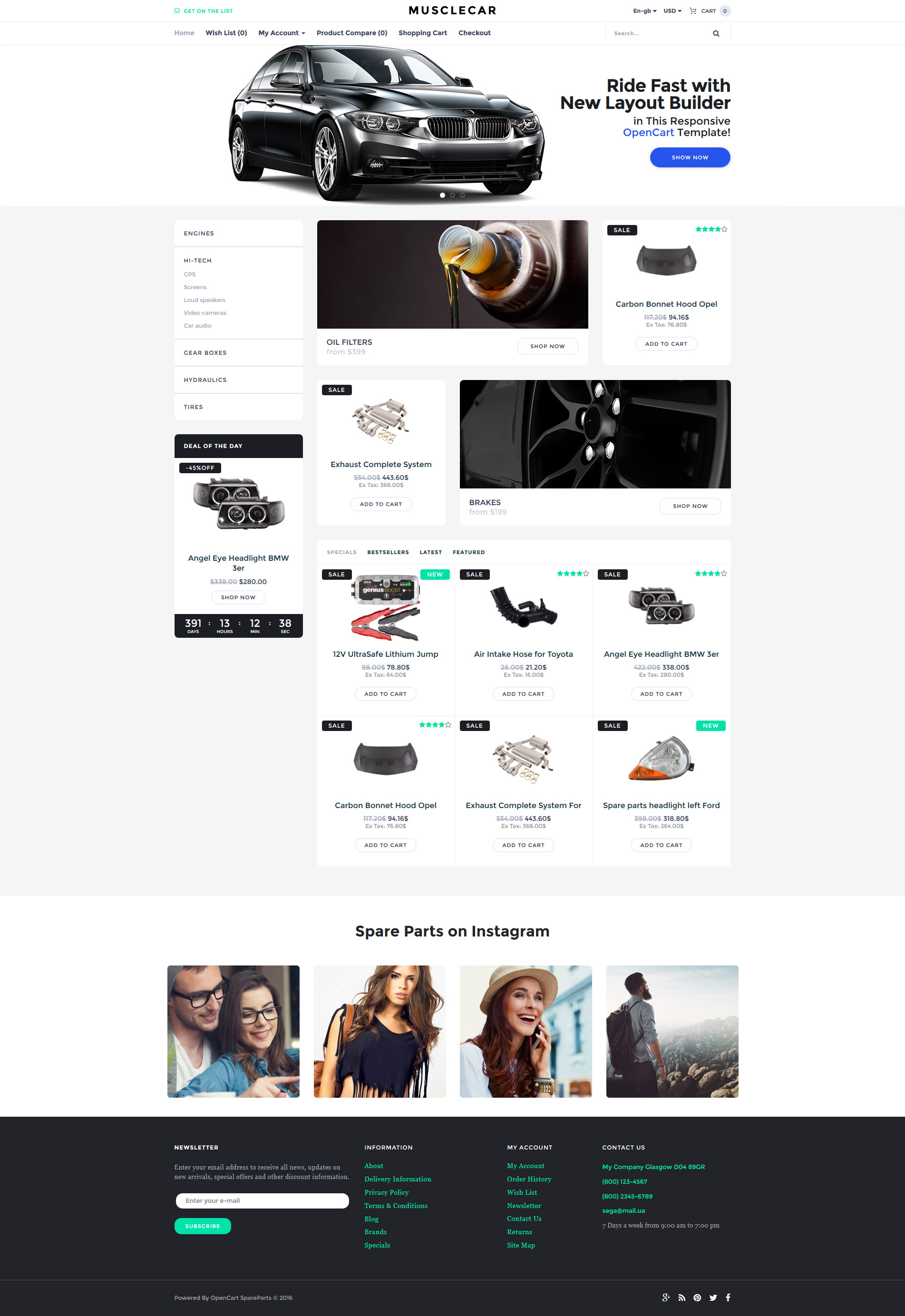 Musclecar Responsive OpenCart Template